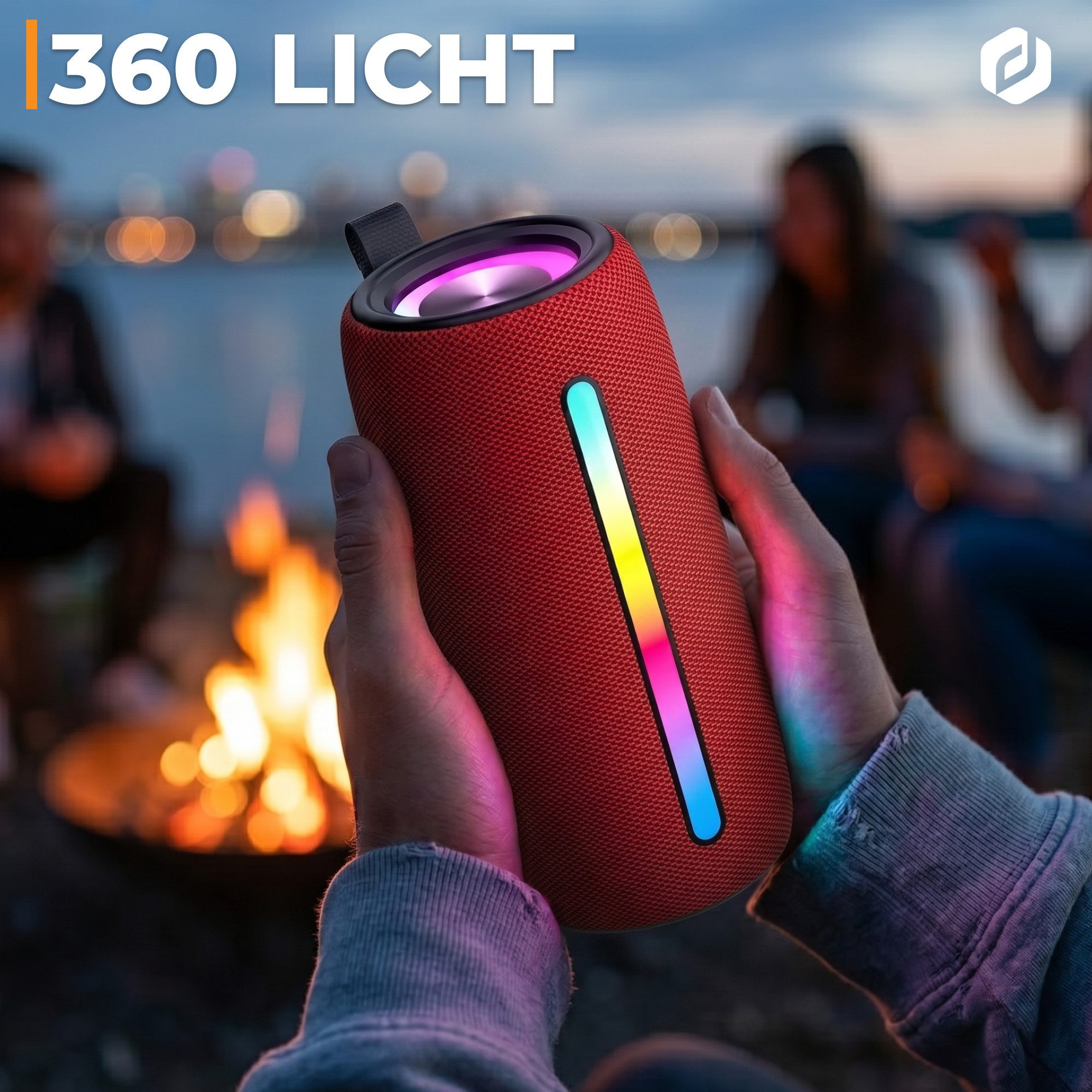Denver BTL-360BD Bluetooth-Speaker Stereo (2 Lautsprecher) (10 W, RGB- Lichtfunktion, TWS-Funktion, Freisprecheinrichtung)