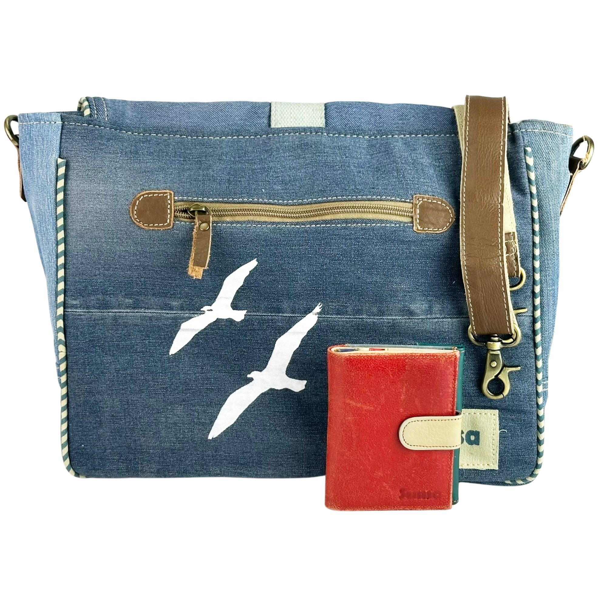 Sunsa Messenger Bag Messenger Bag Maritim Tasche Umhängetasche Crossbody Bag Meerliebhaber, Aus recycelten Materialien
