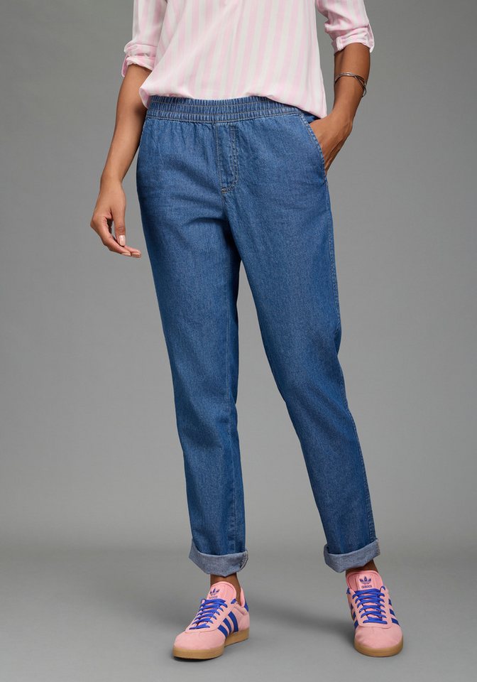 Arizona Relax-fit-Jeans mit Schlupfbund mit geradem Beinverlauf, normale Leibhöhe, aus Baumwolle