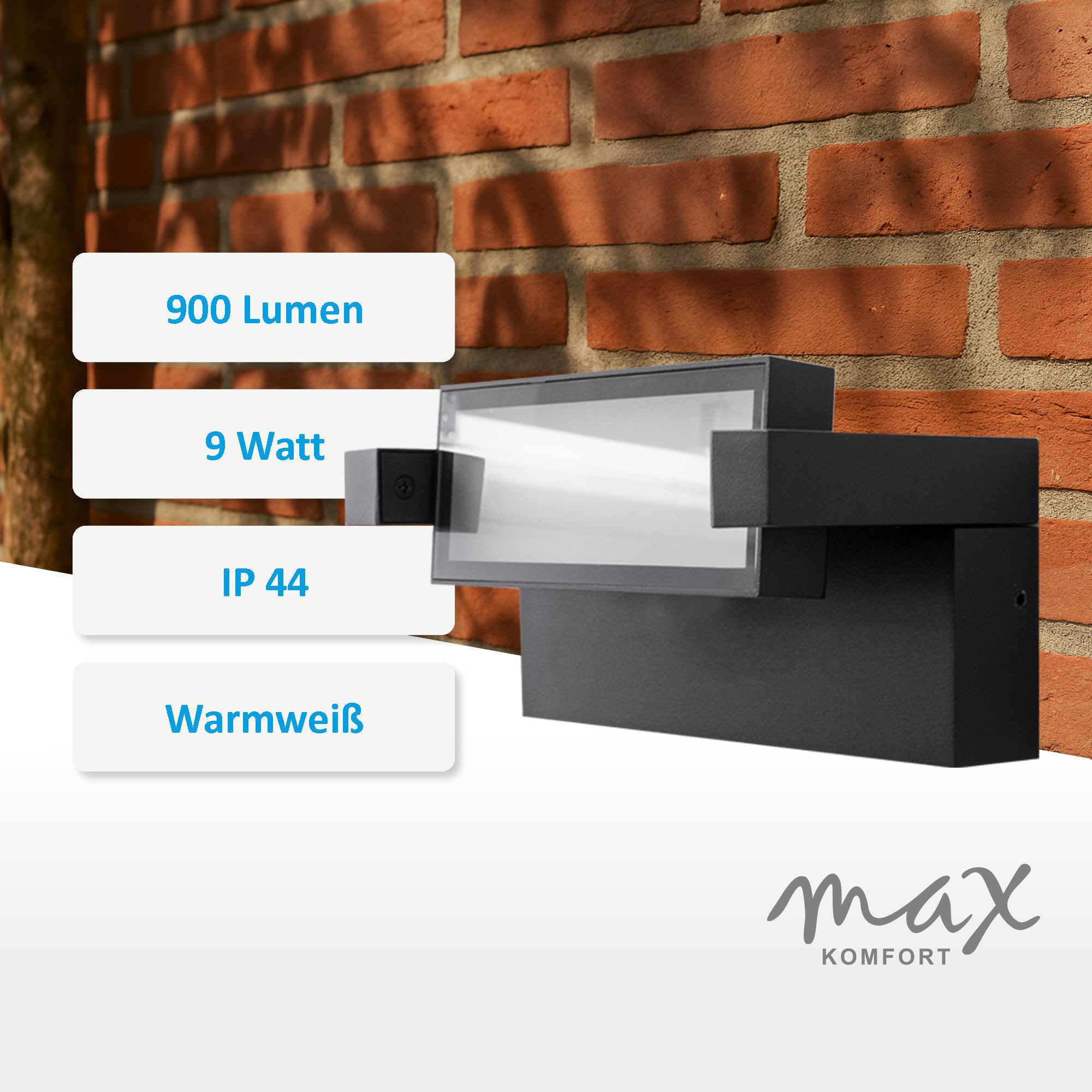 Maxkomfort Außen-Wandleuchte LED Außenwandleuchte 3011 – günstig online kaufen