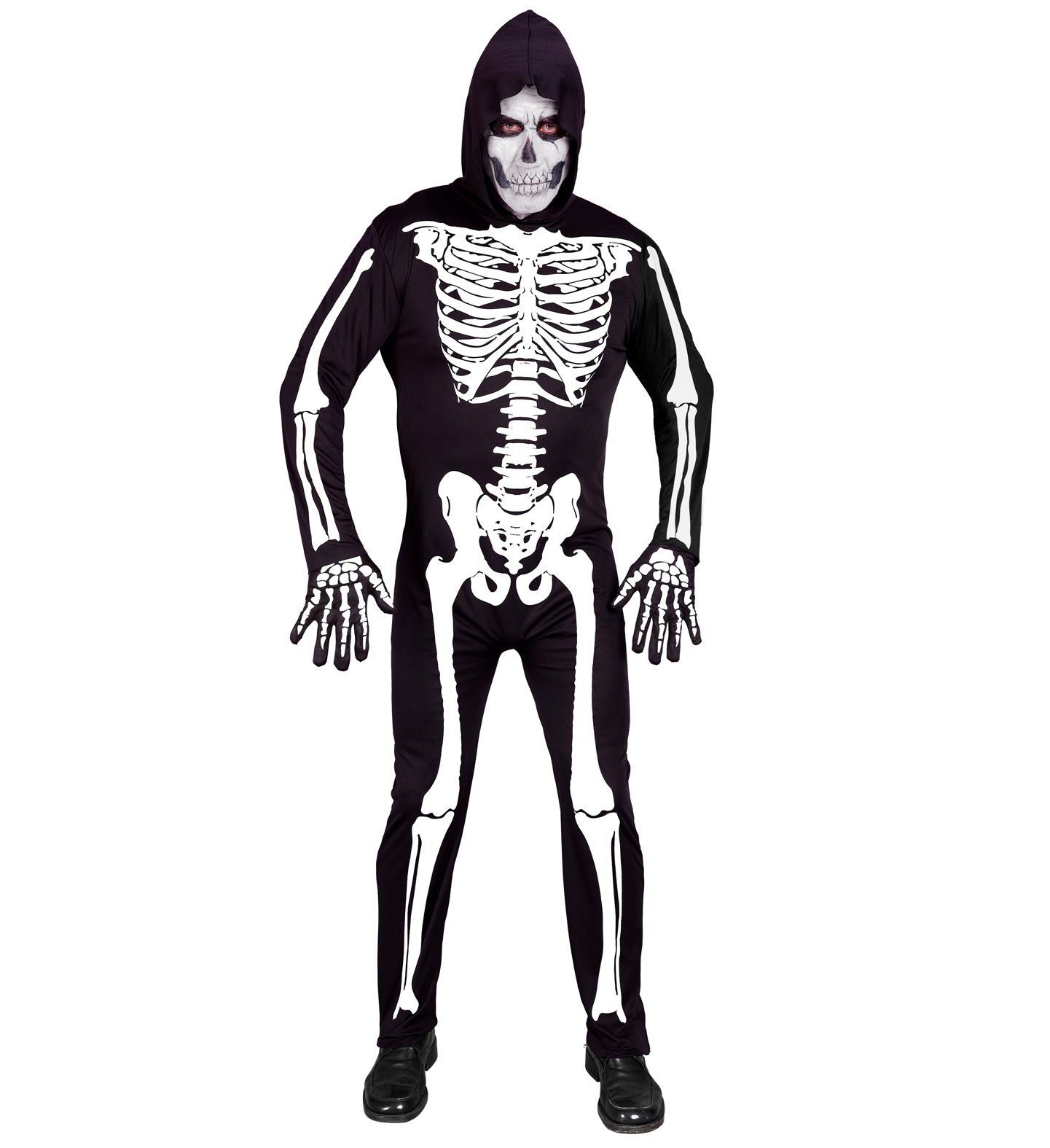 Vampir-Kostüm UV Skelett für Erwachsene, Halloween
