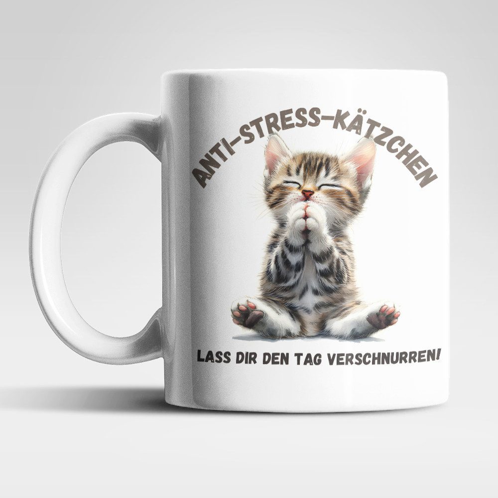 WS-Trend Tasse Anti Stress Baby Katze Kätzchen Kaffeetasse Teetasse Geschenkidee, Keramik