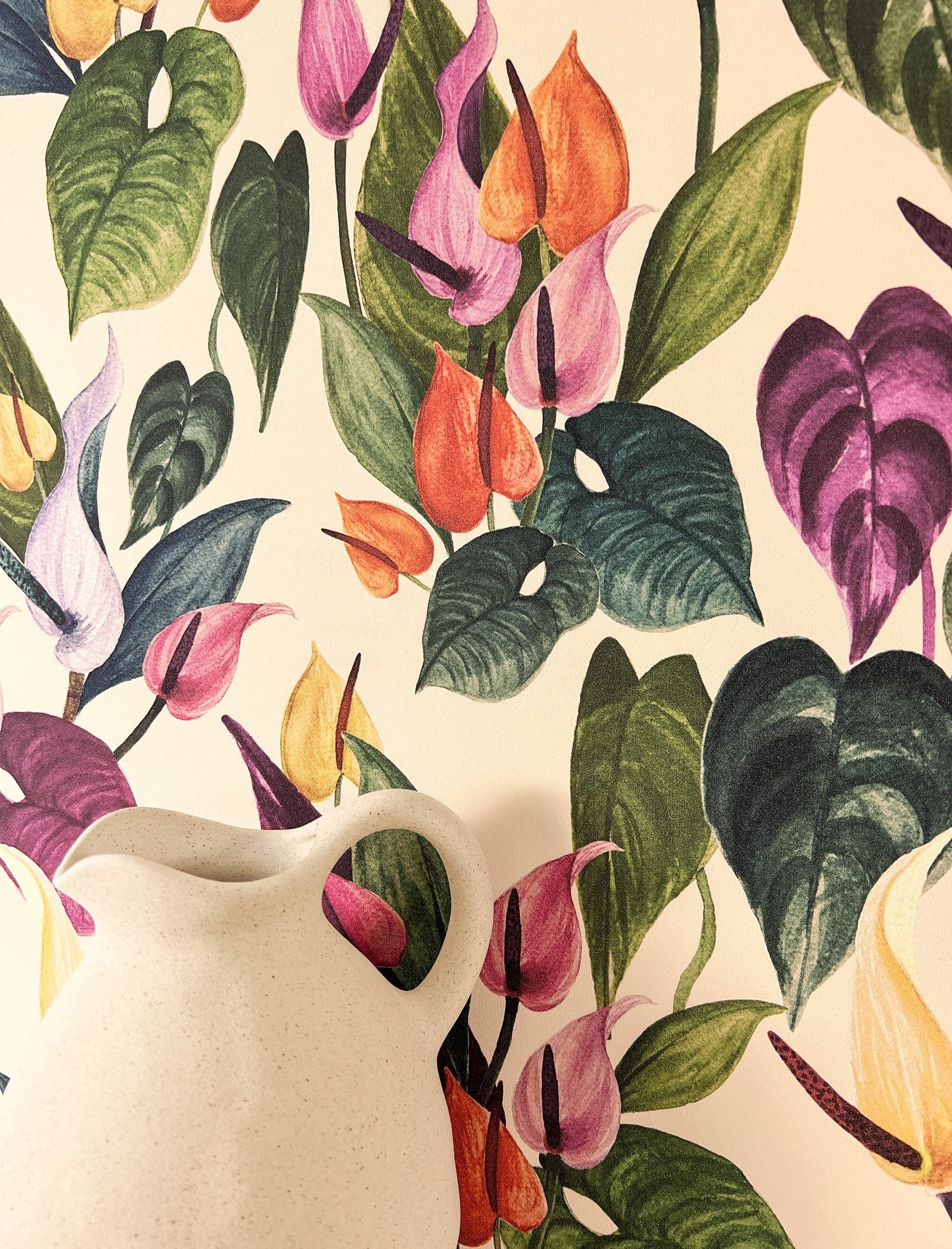 Newroom Vliestapete, Blumentapete Grün Bunt Wallpaper günstig online kaufen