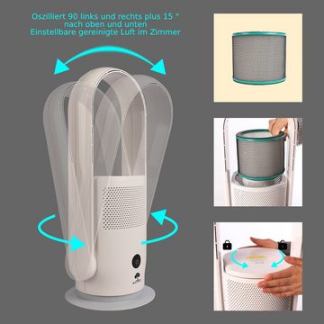 BIGTREE Tischturmventilator Ventilator mit Heiß- und Kaltluftreiniger