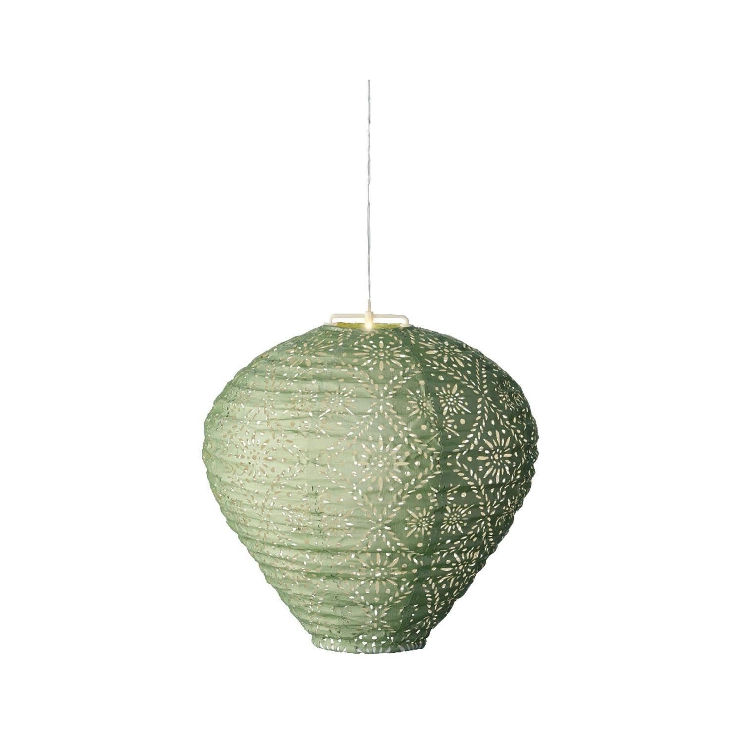 Kaemingk LED Solarleuchte Laterne SOLARIA, Grün, Kunststoff, LED fest integriert, Solarbetrieben, Ø 30 x H 28 cm