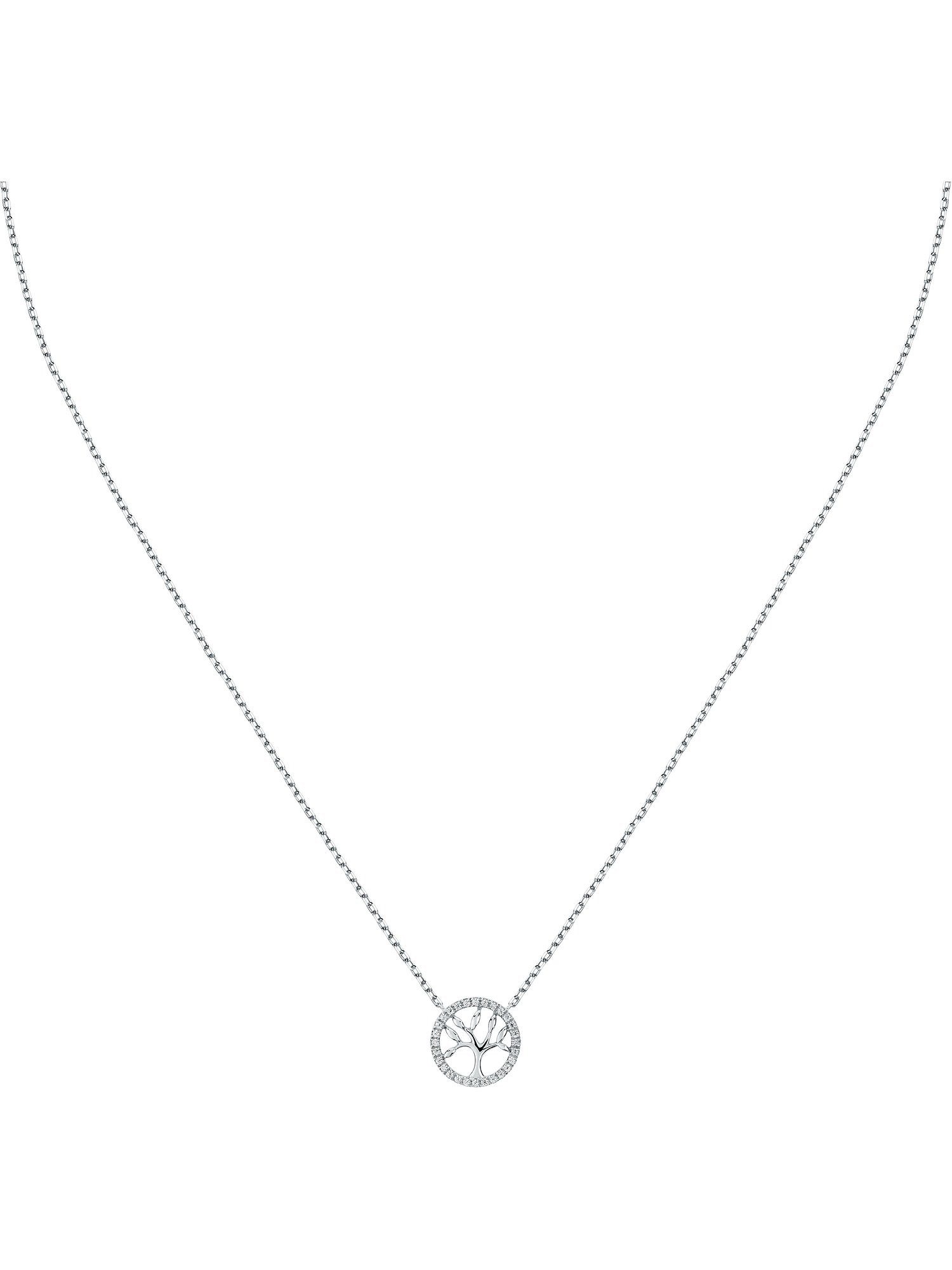 Collier FAVS Damen-Kette 375er Weißgold 28 Zirkonia