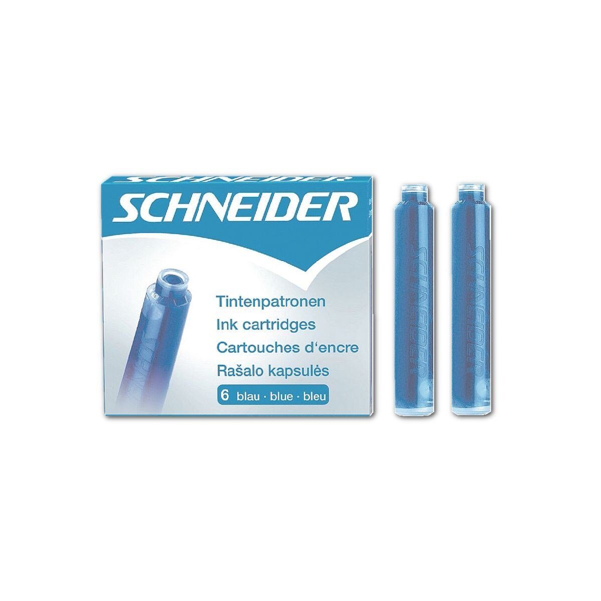 Schneider 6603 Tintenpatrone auswaschbar) (6-tlg., blau