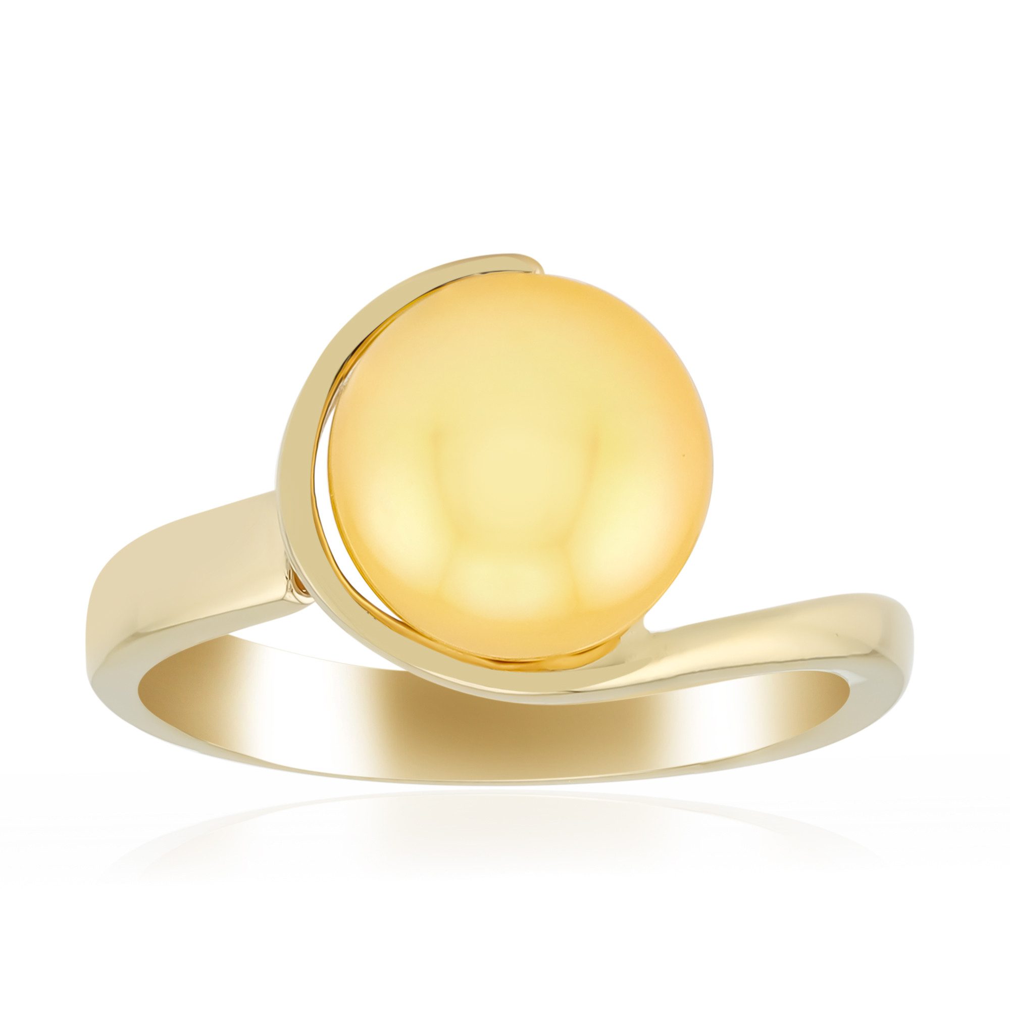 Cavill Perlenring Cavill Süßwasserperlenring Damen 8,5 mm, 925 Silber goldplattiert (1-tlg)