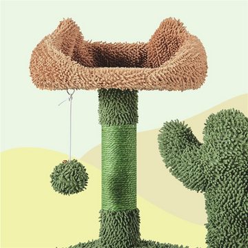 Yaheetech Kratzbaum, Kaktus Katzenbaum 135 cm hoch mit Aussichtsplattform Katzenhöhle