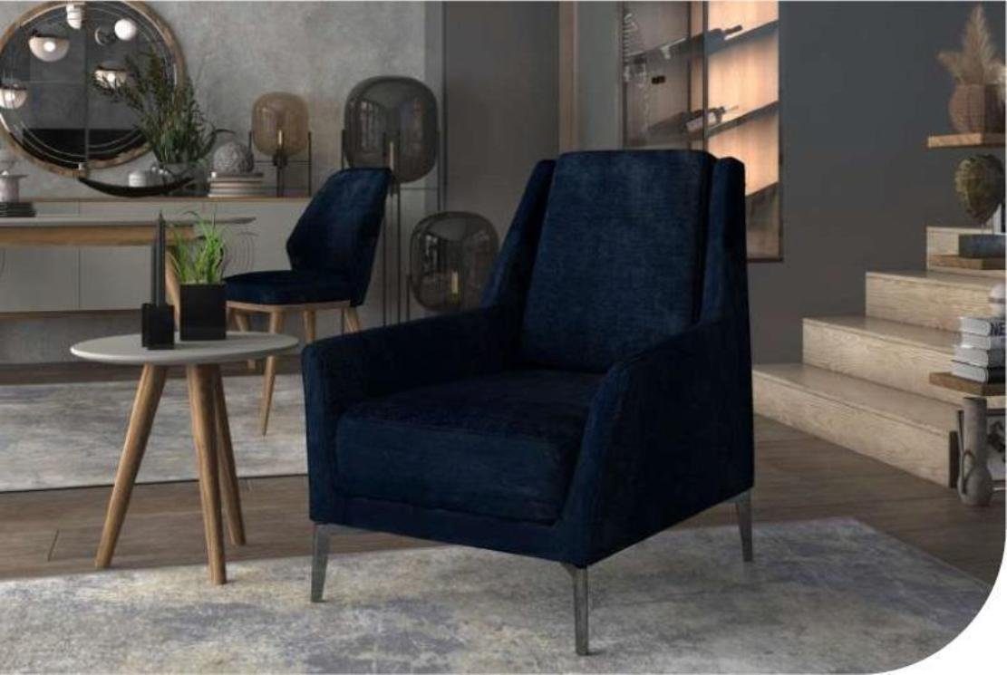 JVmoebel Sessel Blauer Relax Sessel Moderner Einsitzer Wohnzimmermöbel Clubsessel Neu (1-St., Sessel), Made in Europa