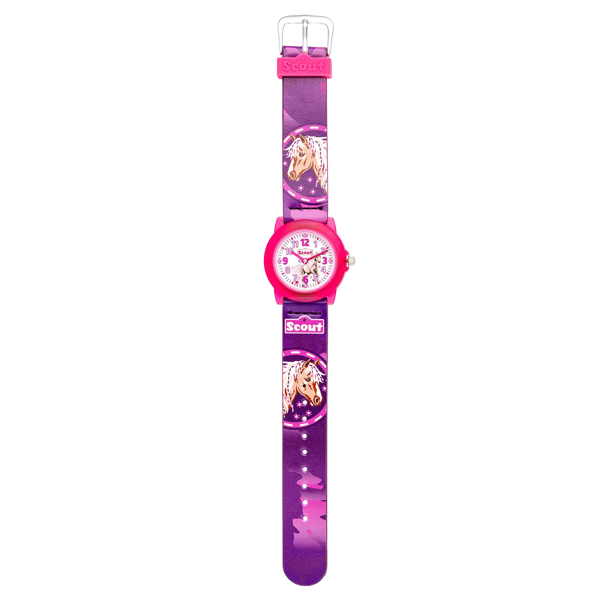 Scout Quarzuhr Crystal, 280305042 164000014, Armbanduhr, Kinderuhr, Geschenkidee, Schulanfang, Mädchen, Pferd