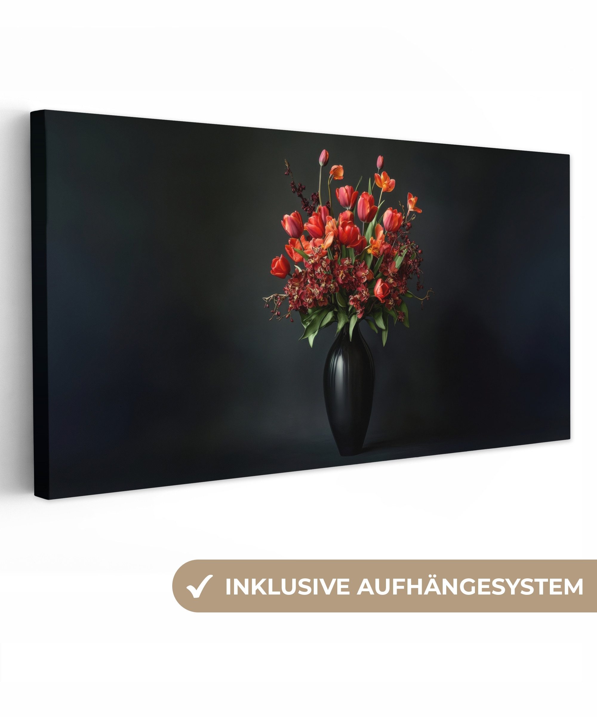 OneMillionCanvasses® Leinwandbild Panorama Blumenstrauß - Tulpen günstig online kaufen