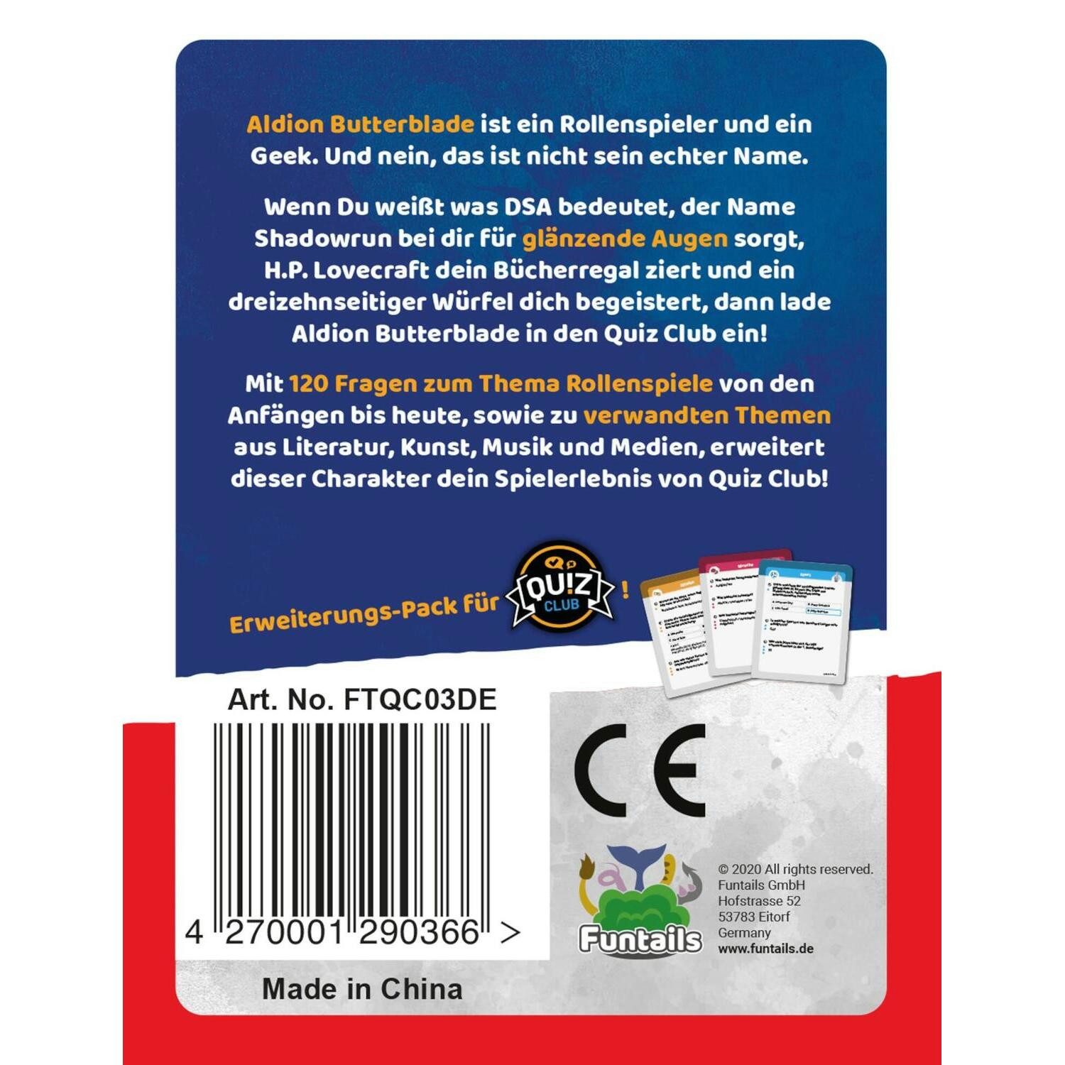 Funtails Spiel Quiz Club - Charakter Pack Rollenspiele & Geek-Wissen, Quiz Club - Charakter Pack Rollenspiele & Geek-Wissen