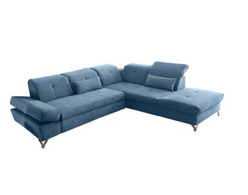 ED EXCITING DESIGN Ecksofa, MELFI Ecksofa Polstergarnitur Sofagarnitur 275 x 245 cm Denim