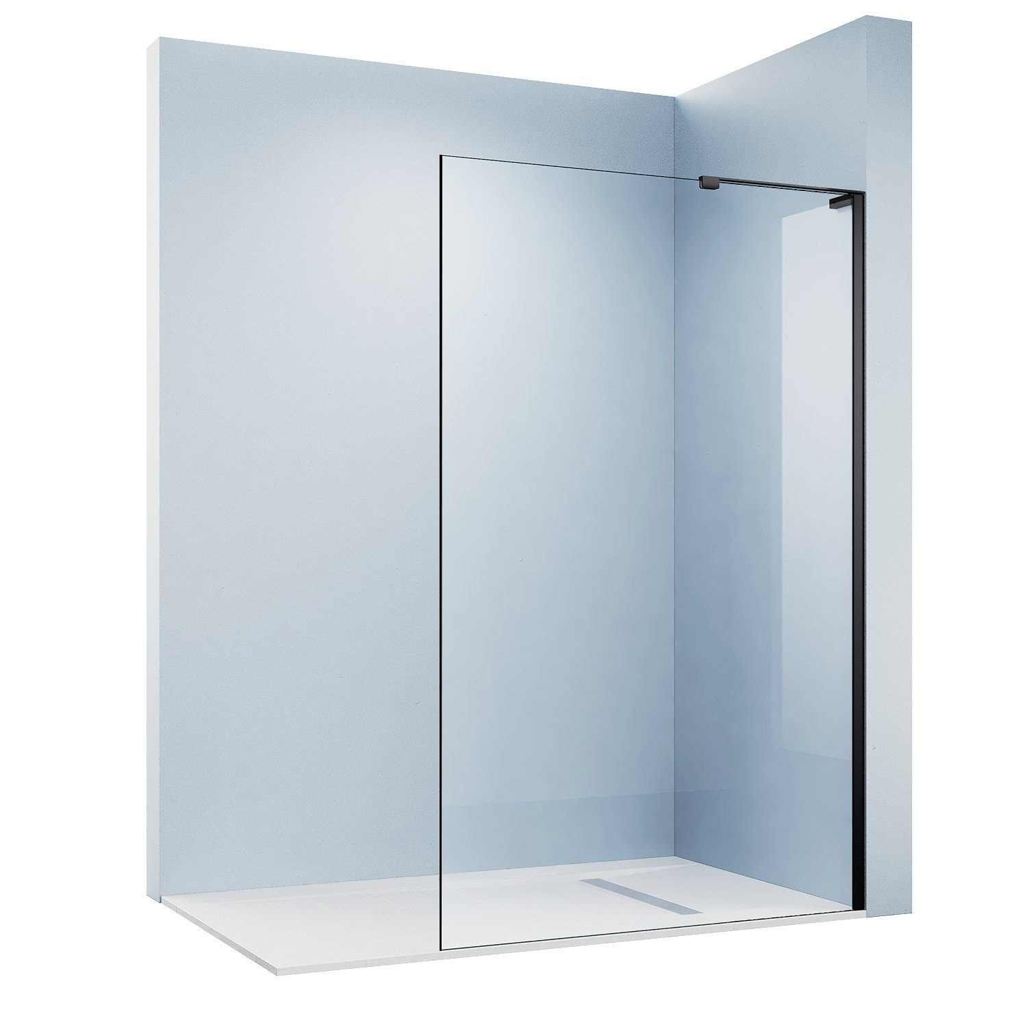 SONNI Duschwand Walk in Duschwande schwarz, 90-120cm mit L-Haltestange, NAN günstig online kaufen