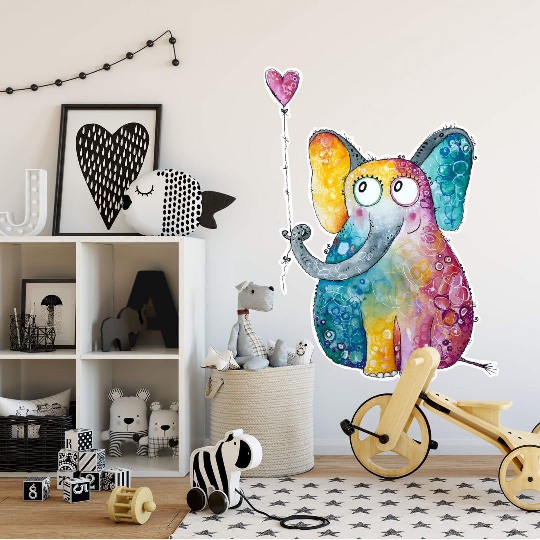 St) mit Elefant Herz Wall-Art Luftballon Wandtattoo (1