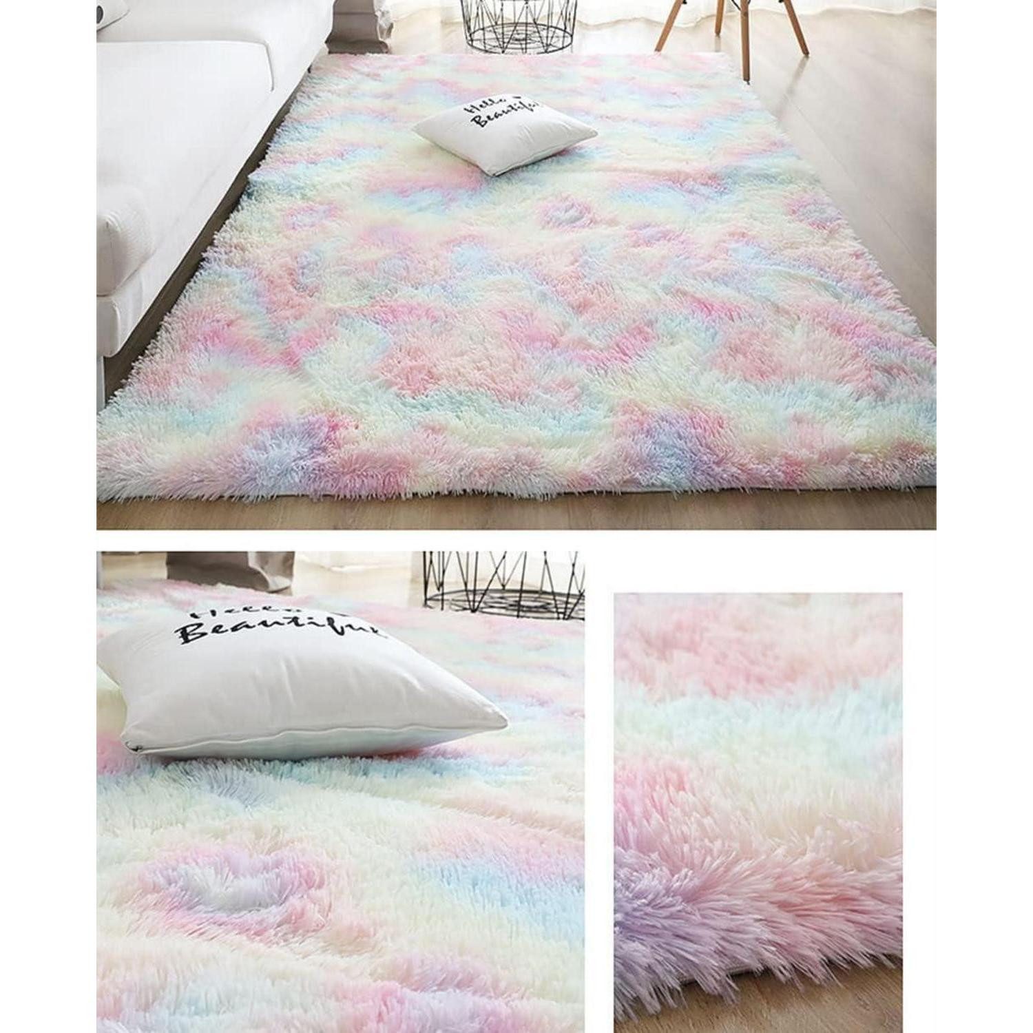 NIULAA Hochflor-Teppich Hochflor Teppich 80x160 Bunt Modern Weich Wohnzimme günstig online kaufen