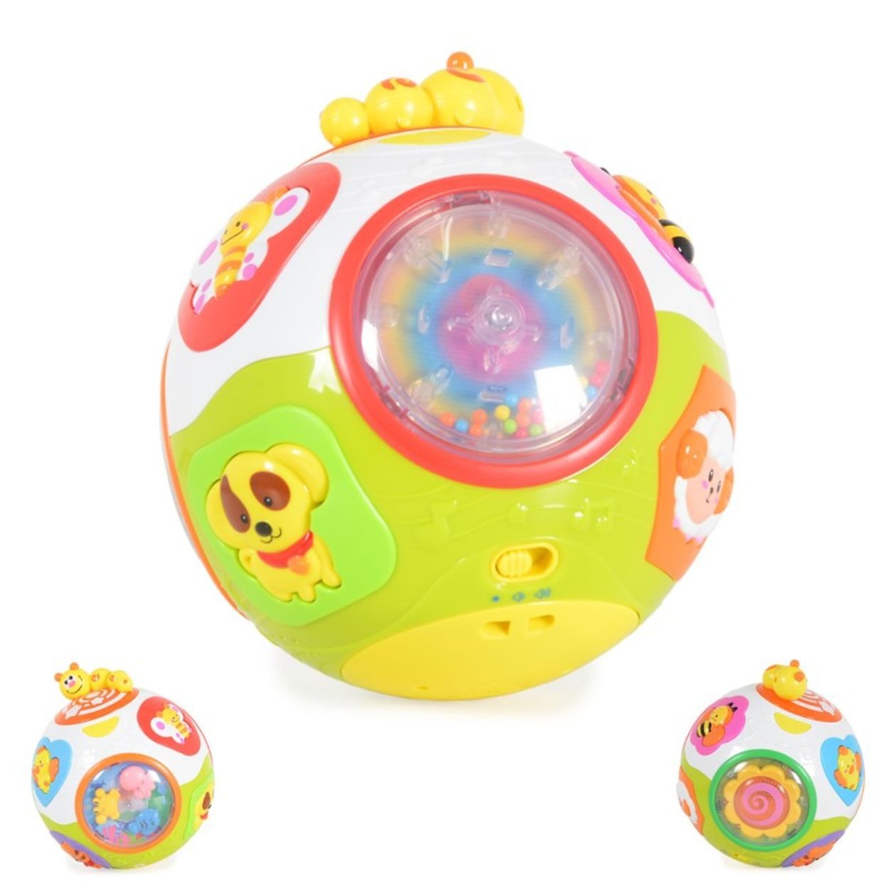 Moni Spielzeug-Musikinstrument Spielzeug Aktivitätsball 938, Geräusche Tierknöpfe Lichter ab 6 Monaten