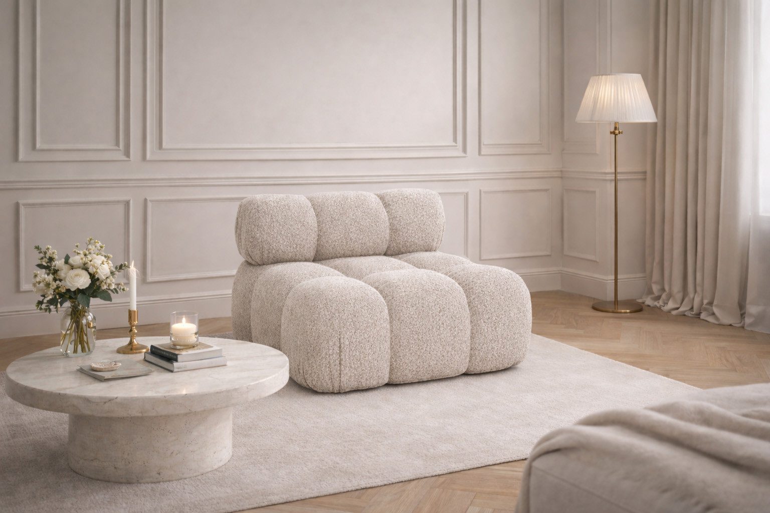 Kaiser Möbel Sofa-Mittelelement modulares System, Stoff Abriamo,SELIA (Einzelelement), modulares System, Stoff Abriamo, HR-Schaum, Wellenfederung