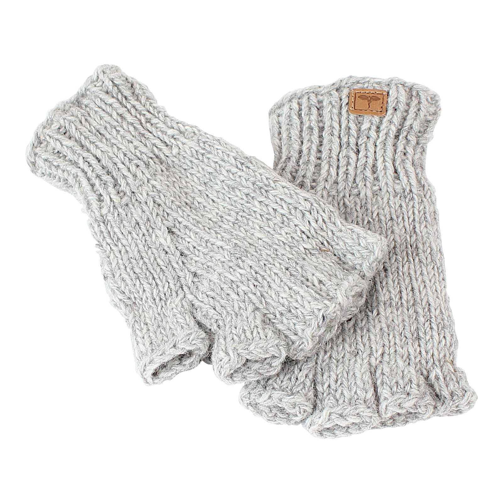 BUDDHA arts&more Strickhandschuhe Fingerlinge Halbfingerlinge aus Nepal