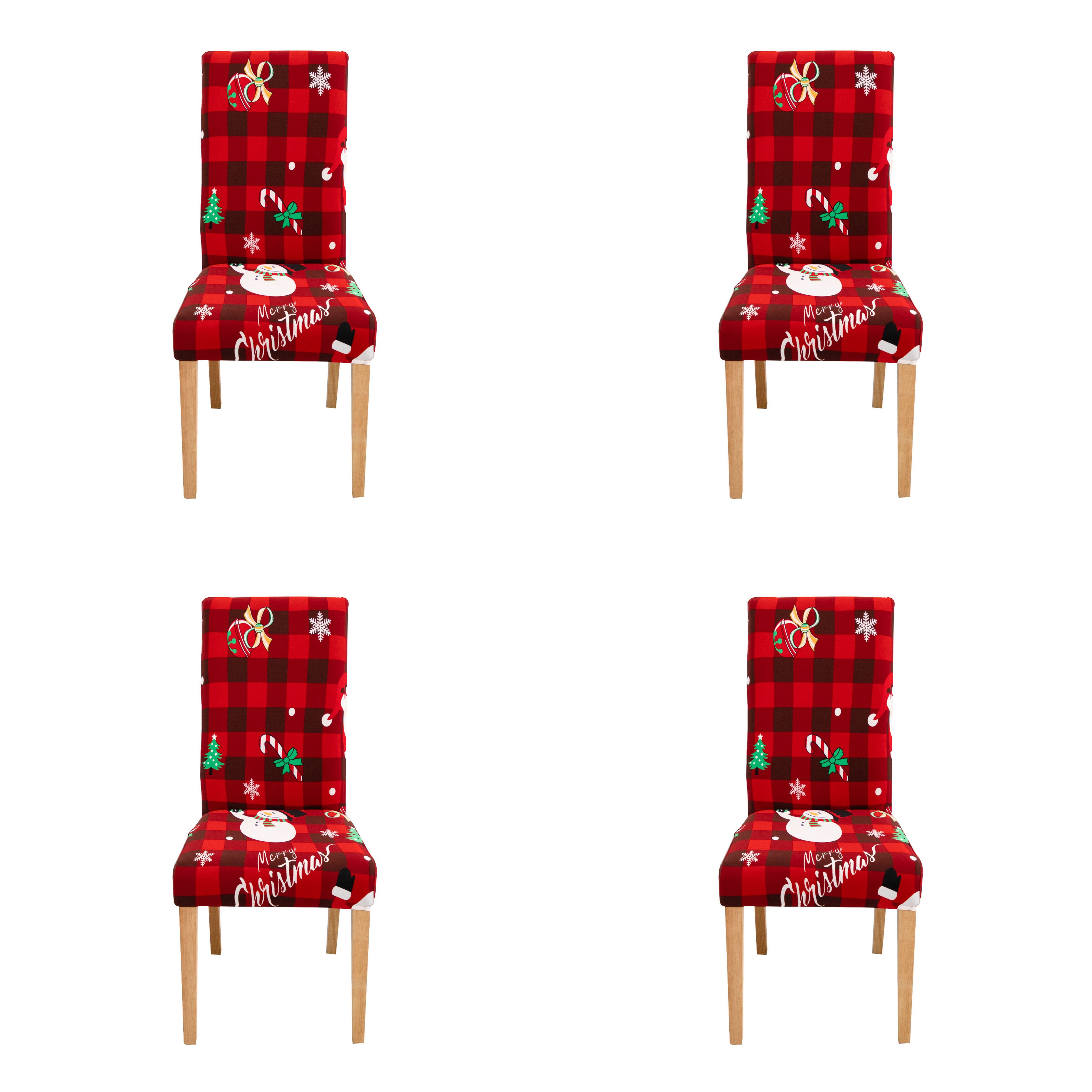 Qelus Stuhlhusse Stretch Stuhlhusse Weihnachtsmann Druck Stuhlhussen 2/4er günstig online kaufen