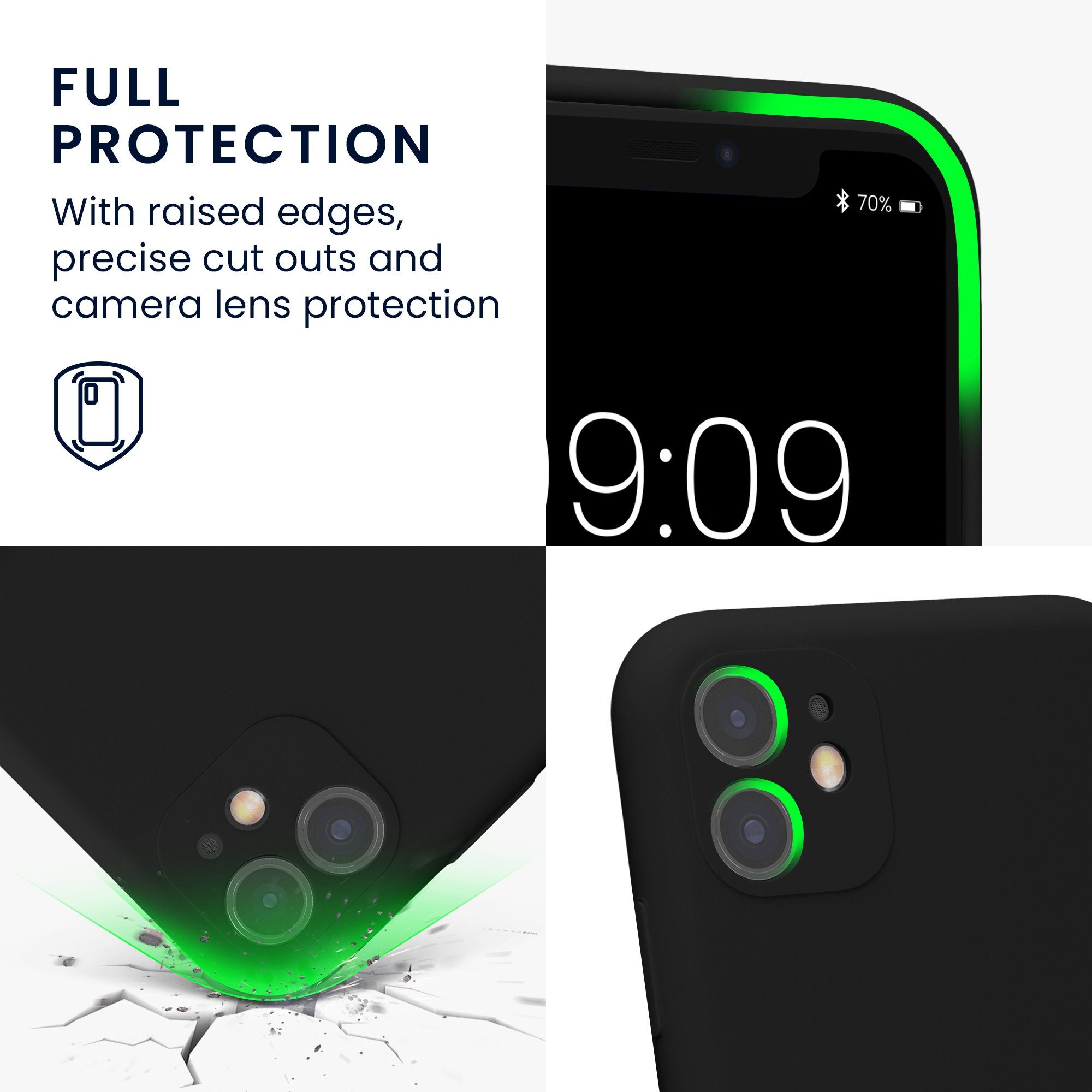 kwmobile Handyhülle Handyhülle für Apple iPhone 11 Hülle, Hülle Silikon gummiert - Handyhülle - Handy Case in Schwarz