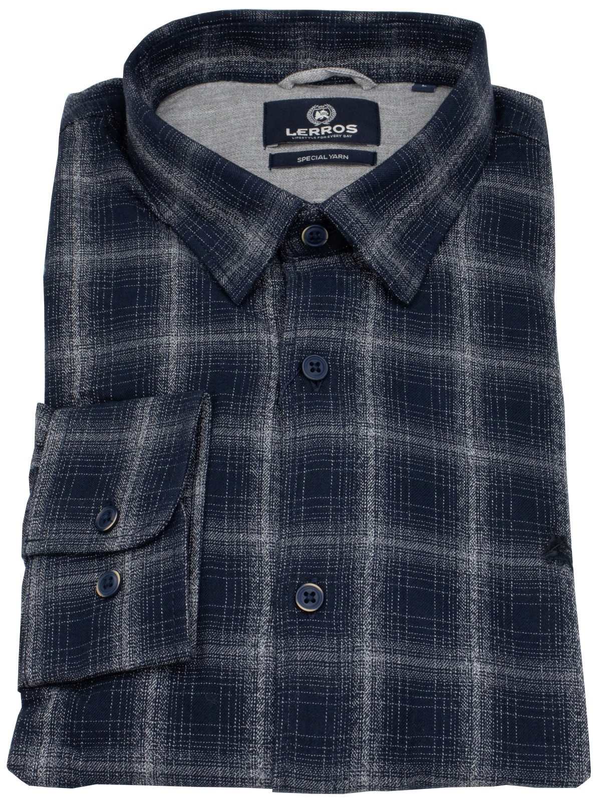 LERROS Karohemd Button-Down-Kragen Under Button Down günstig online kaufen