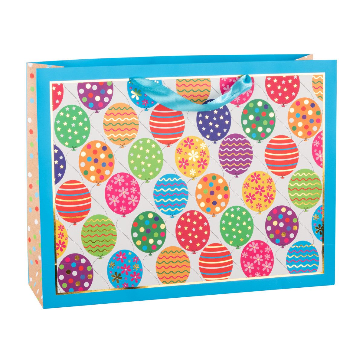 Idena Tragetasche Geschenktasche - Geburtstag, Ballon, 37 x 28,5 x 10,6 cm, 210g/m²