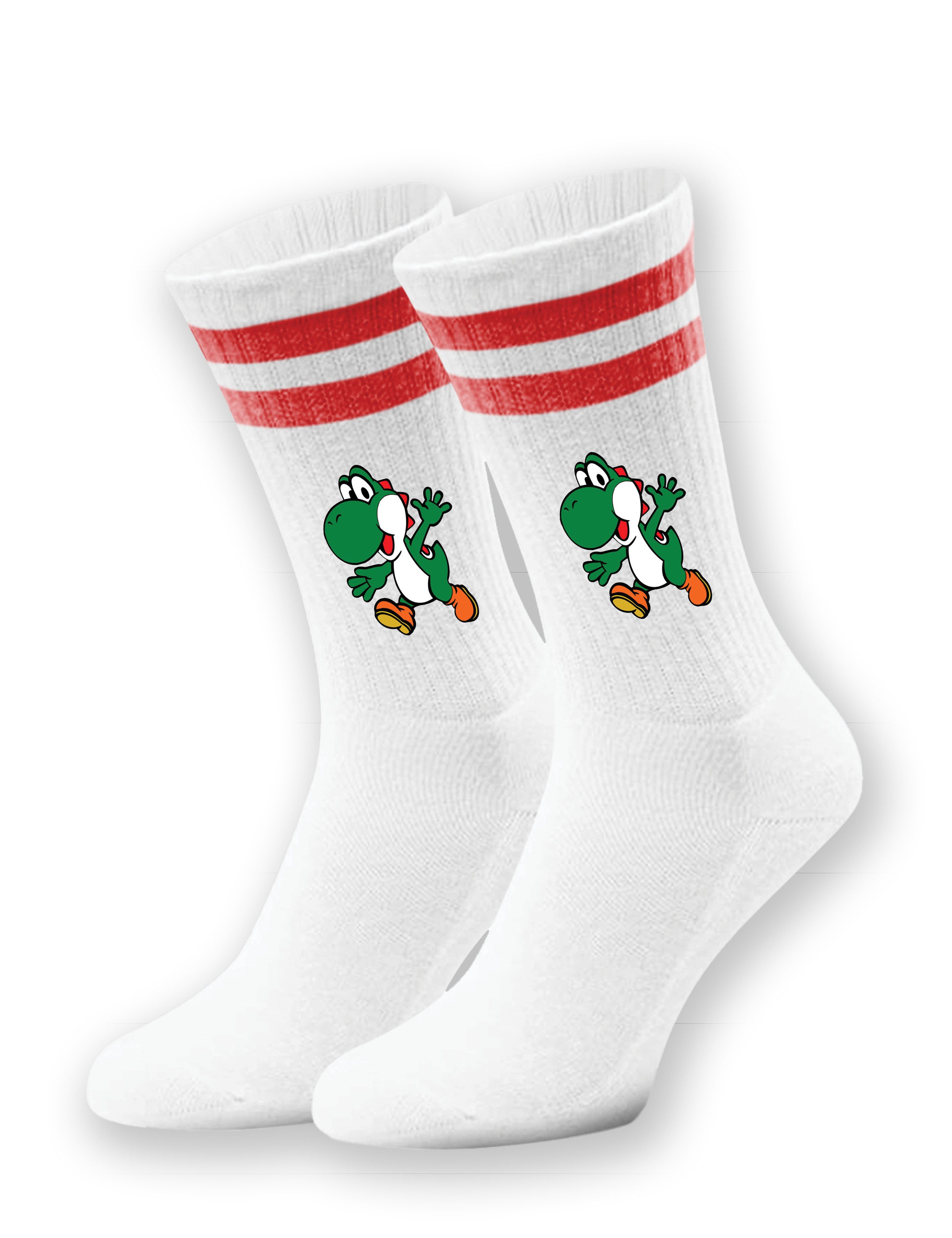 Youth Designz Tennissocken Unisex Socken "Yoshi Game" Aufdruck lustig Geschenk Statement mit verstärkter Verse und Zehenbereich