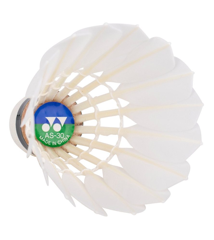 Yonex Badmintonball Aerosensa 30 Gänse-Naturfeder weiss Dose 12er, Geschwindigkeit: 3