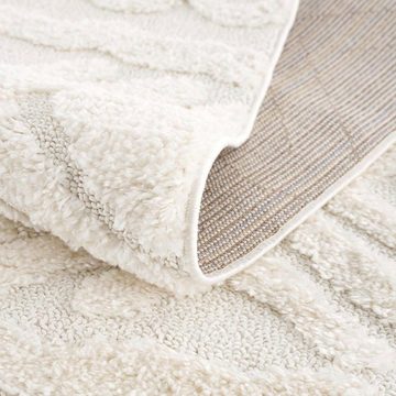 Hochflor-Teppich Andro, Home affaire, rund, Höhe: 20 mm, Boho Stil, weich, Hoch Tief Struktur, Wohnzimmer