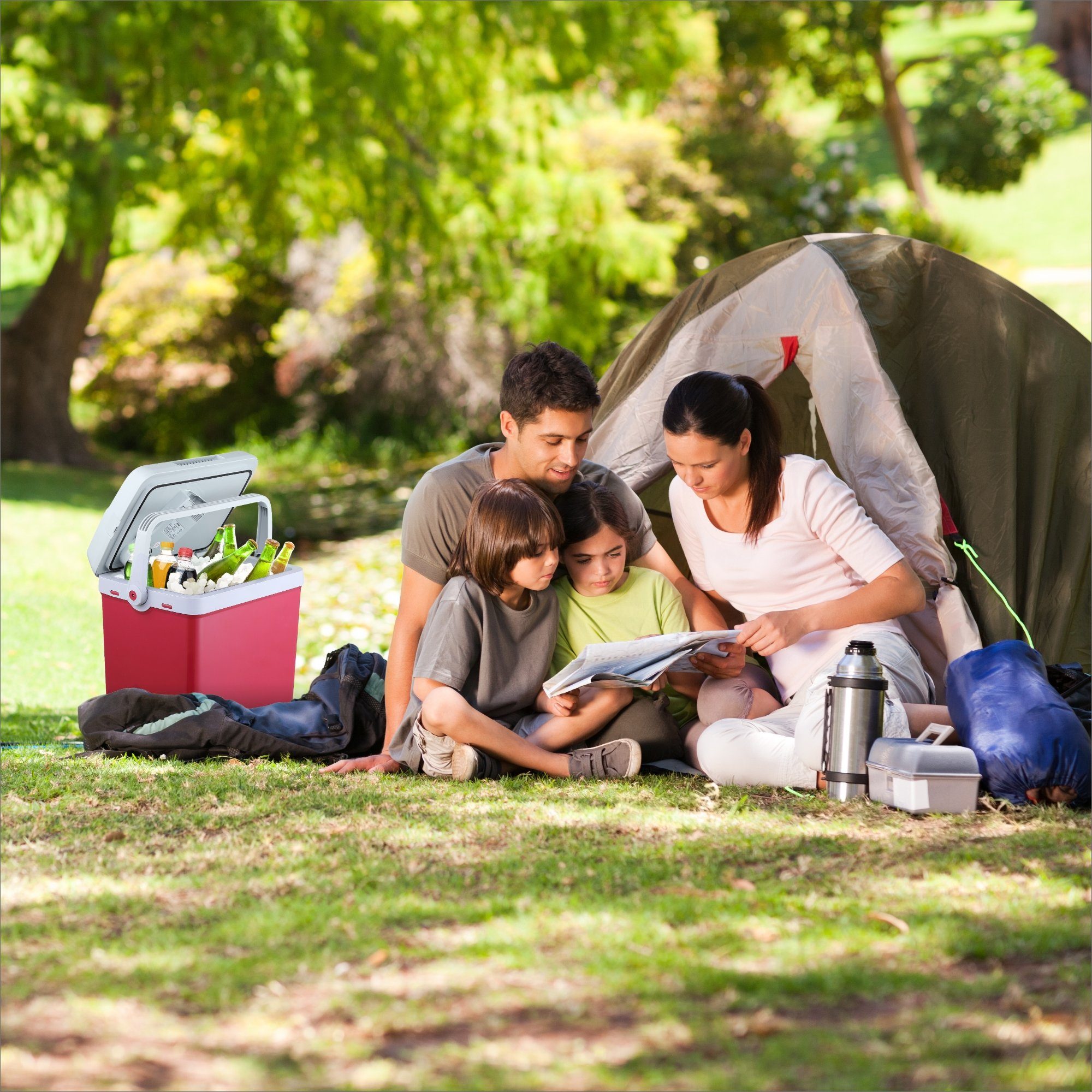 Arebos Elektrische Kühlbox Mobiler Kühlschrank 25L mit ECO Modus, Kühlen & Warmhalten, 2 Programme: COLD & HOT