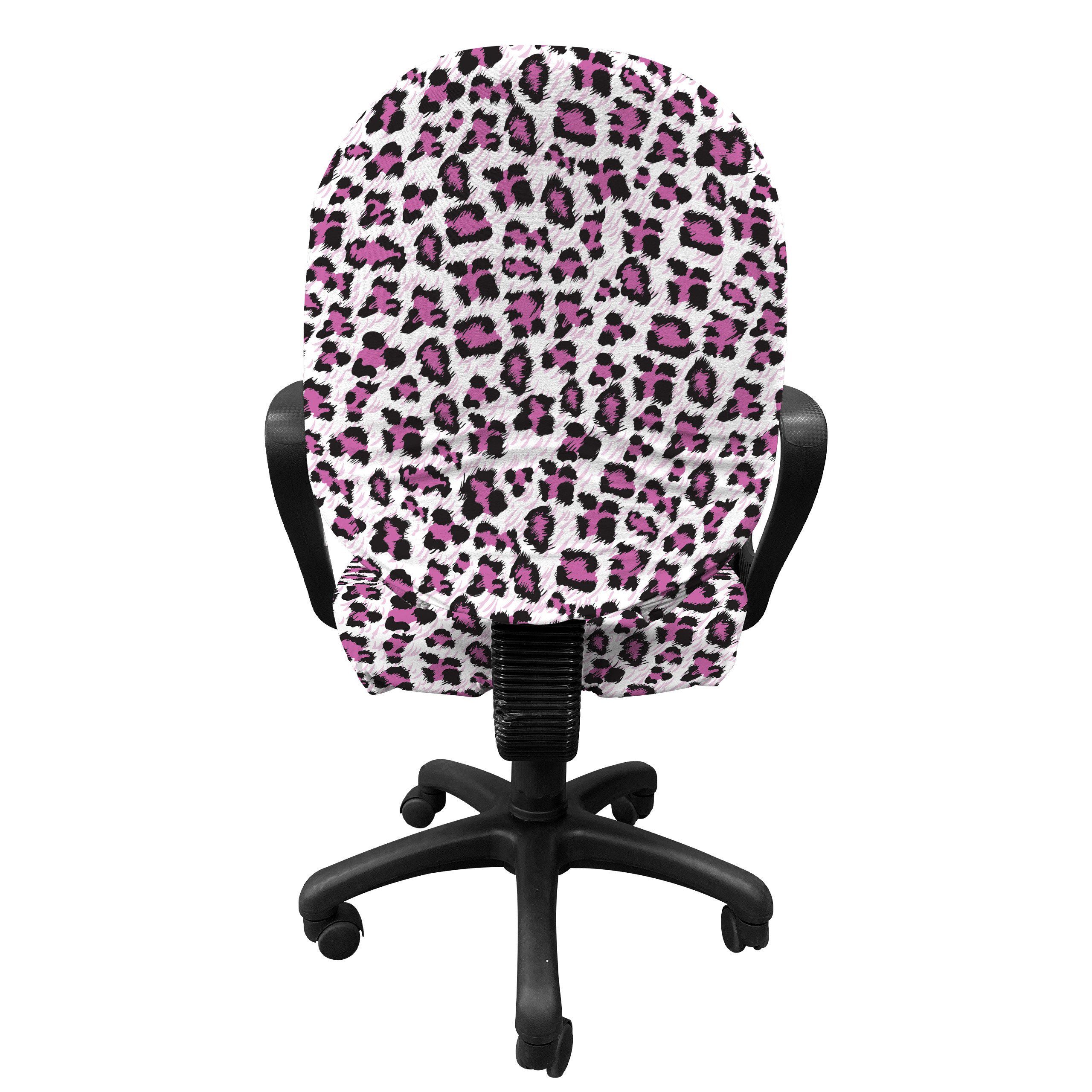 Schutzhülle Stretchgewebe, aus dekorative Girly-Rosa-Schwarz Bürostuhlhusse Leopard-Druck Abakuhaus,
