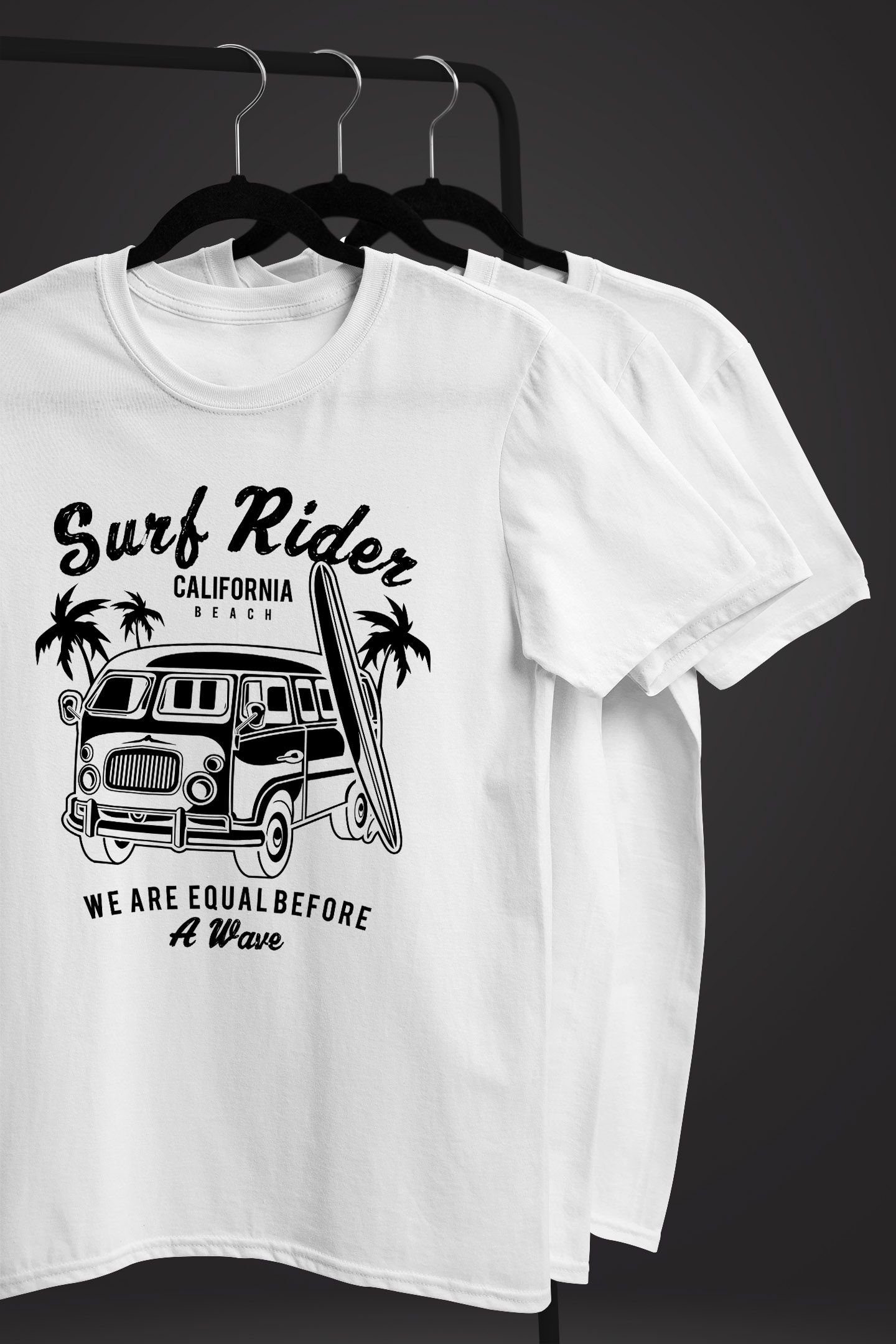 Fit Bus Print-Shirt Neverless® Neverless Surfing T-Shirt weiß Retro Herren Print mit Slim