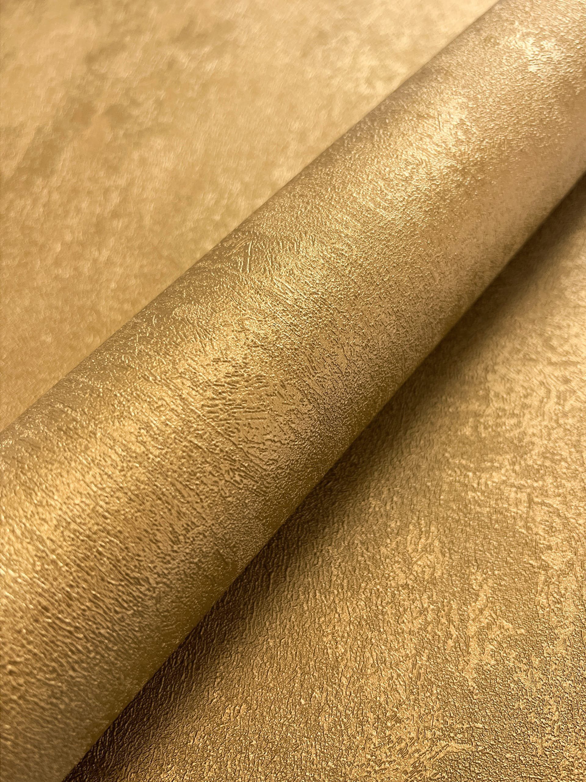 Newroom Vliestapete Kitron Gold Tapete Glanztapete Beton,Zement,Putz-Optik, günstig online kaufen