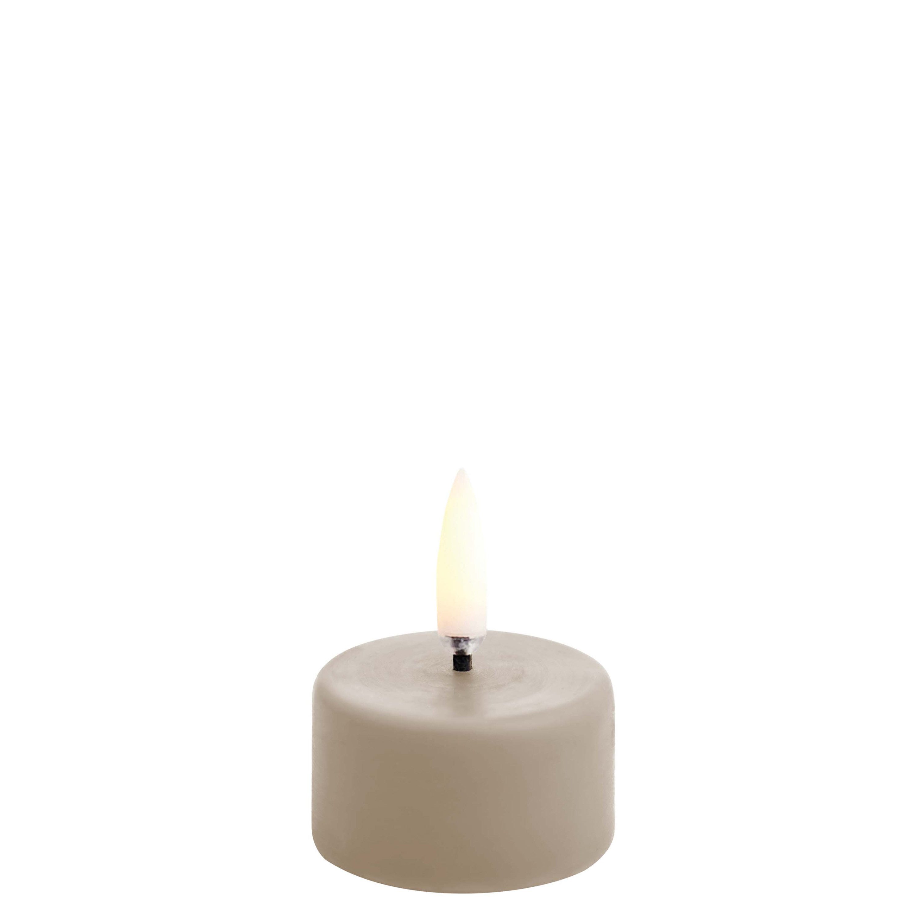 UYUNI Lighting LED-Kerze LED Teelicht 400 SANDSTONE taupe, Ø4x2,5cm