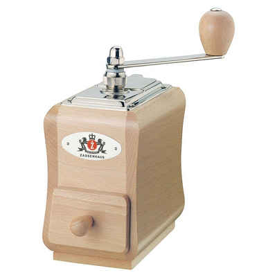 ZASSENHAUS Kaffeemühle Santiago Buche natur - Handmühle Handkaffeemühle, Kegelmahlwerk, 30 g Bohnenbehälter, manuell, Mahlgrad stufenlos einstellbar