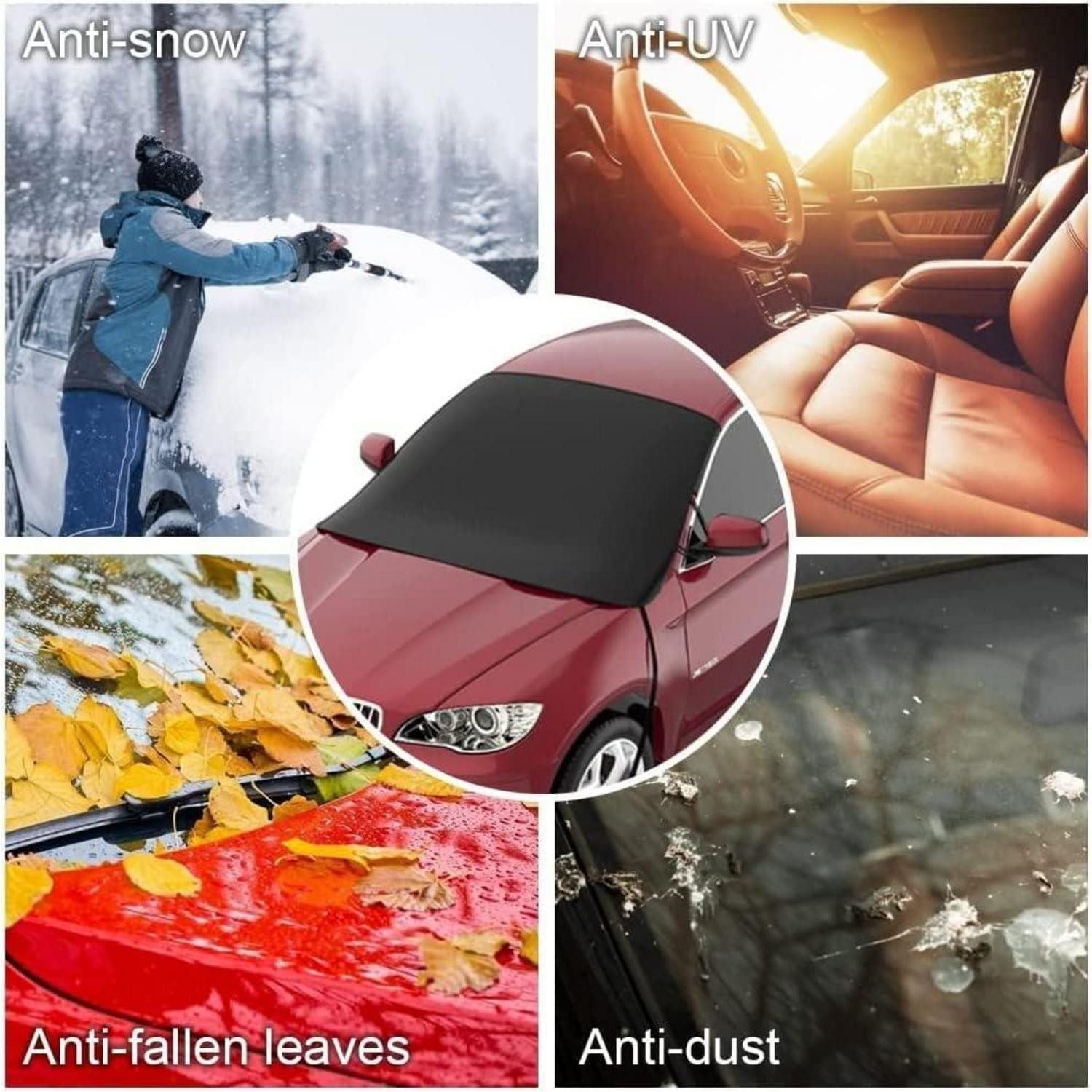 Luxury Collection Car Cover, Car Windshield Cover, Winter Windscreen, Magnetic, Foldable, 175x120cm