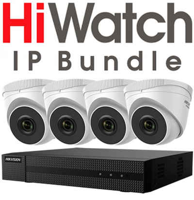 HIKVISION »HiWatch HWK-N4142TH-MH mit 4x HiWatch HWI-T220H Kameras« IP-Überwachungskamera (2 MP, IR, 2.8 mm, Outdoor, PoE, 1TB vorinstalliert)
