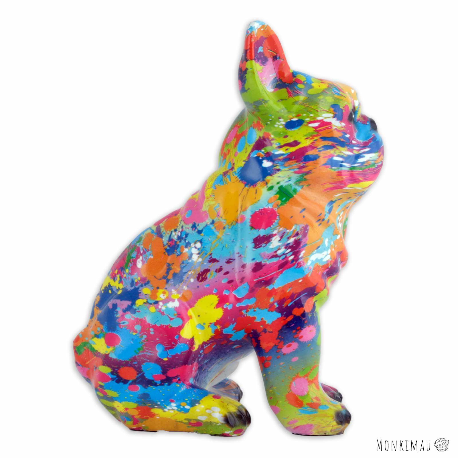 Monkimau Tierfigur Bulldoggen Figur - Deko Figuren Garten Tiere Dekoration Wohnzimmer (Packung) – Bild 3 von 5