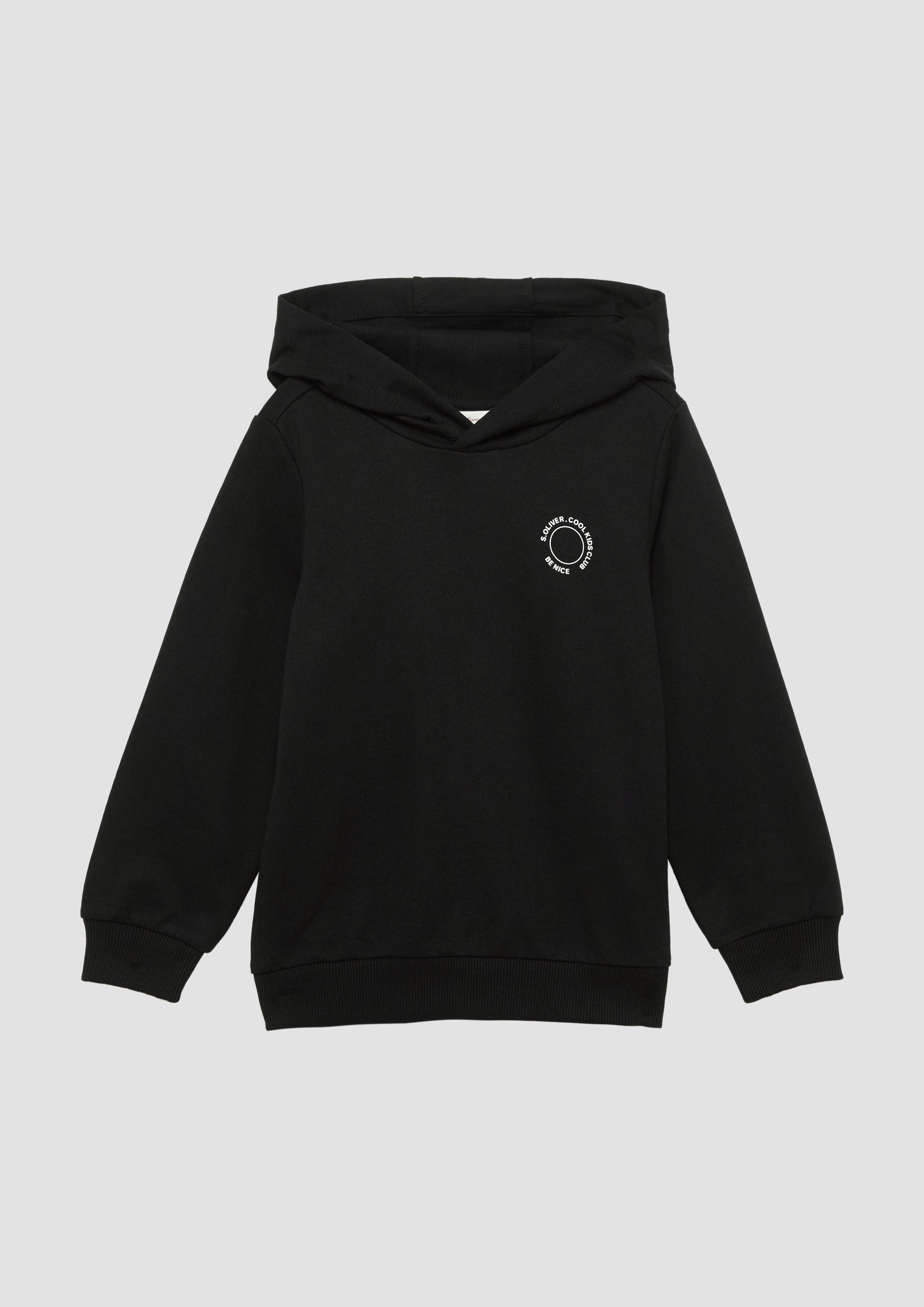 Sweatshirt Unisex Kapuzen-Sweatshirt mit Rippbündchen und kleinem Print-Detail