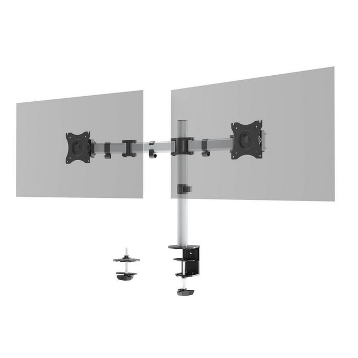 DURABLE SELECT Wandhalterung (Durable Monitor Halterung SELECT für 2 Monitore Tischbefestigung VESA 360° drehbar Stufenlos 509523)