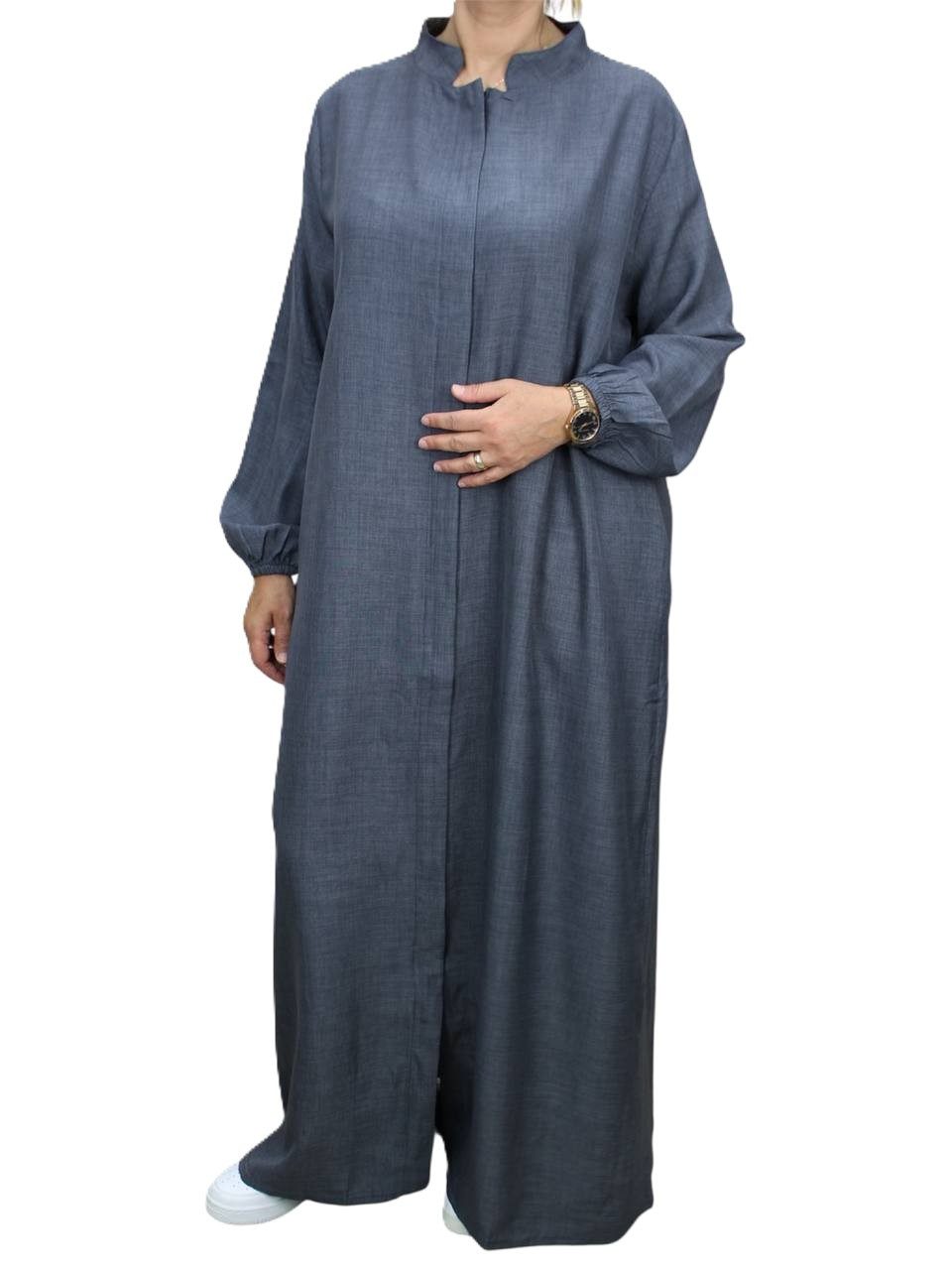 Aymasal Stillkleid Still-Abaya mit Reißverschluss, Stillkleid (Einzelnes Kleid, Einzelstück) Stillfreundlicher Reißverschluss; weiter bedeckender Schnitt