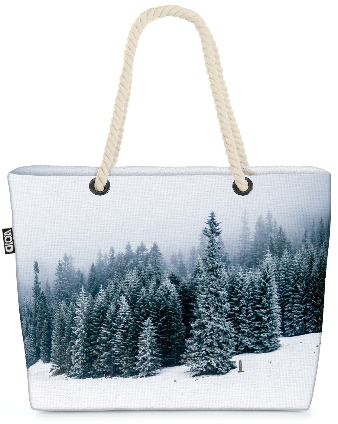 Wald Schnee (1-tlg), Weihnachte Tannenwald Landschaft Winter Schweden Beach Bag Norwegen VOID Strandtasche