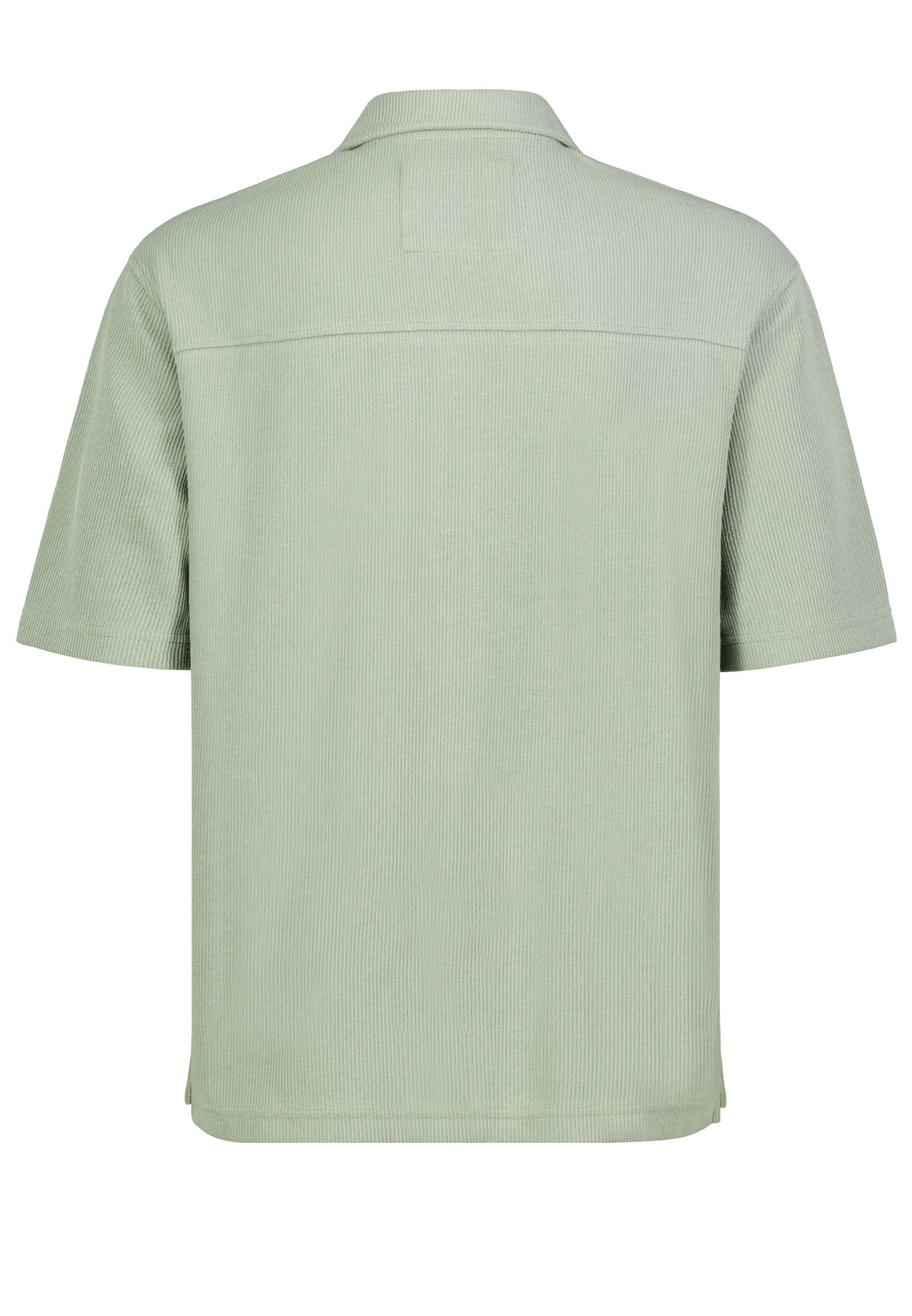 SUBLEVEL Kurzarmhemd Herren Strukturhemd Kurzes Hemd aus Strukturstrick, seitlicher Schlitz, Reverskragen