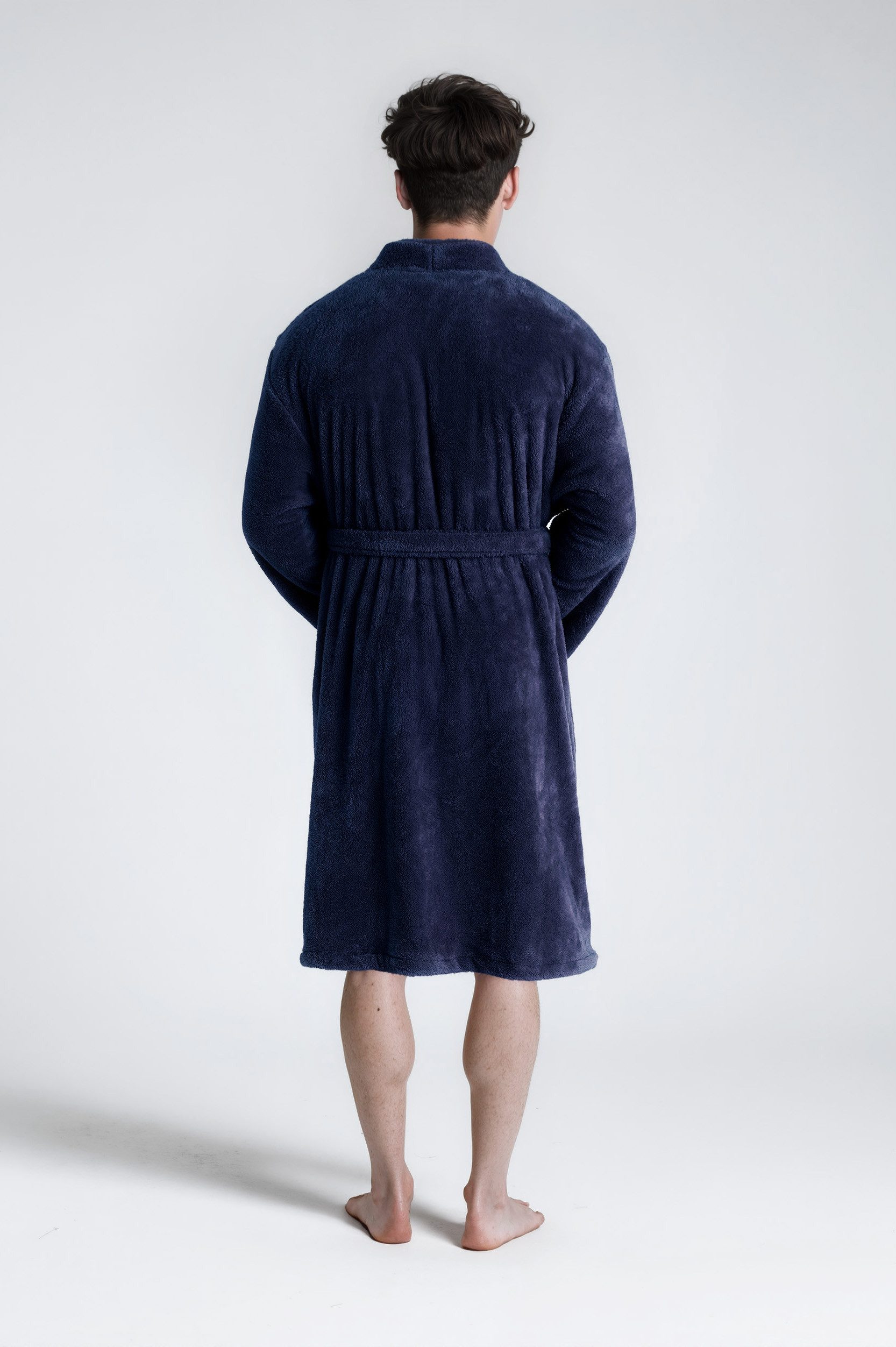 OTTO home Unisex-Bademantel Lillou Kimono, ideal für Sauna & Spa, Hotelbademantel, Morgenmantel, Midilänge, Microfaser, Kimono-Kragen, Gürtel, kuschelig weicher – Bild 4 von 5