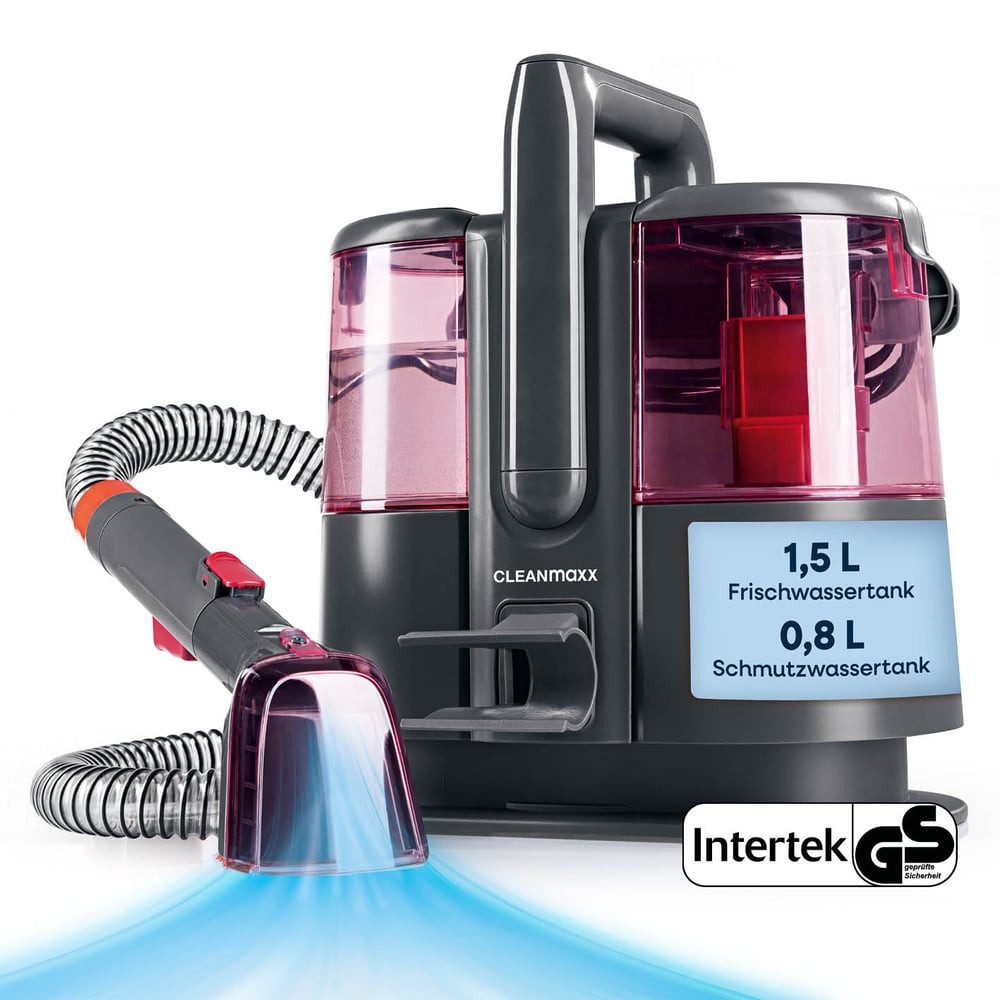 CLEANmaxx Teppichreinigungsgerät Polster und Teppichreiniger Pro Power, 600W, 600 W, 3in1: sprühen, bürsten, saugen mit Frisch- & Brauchwassertank