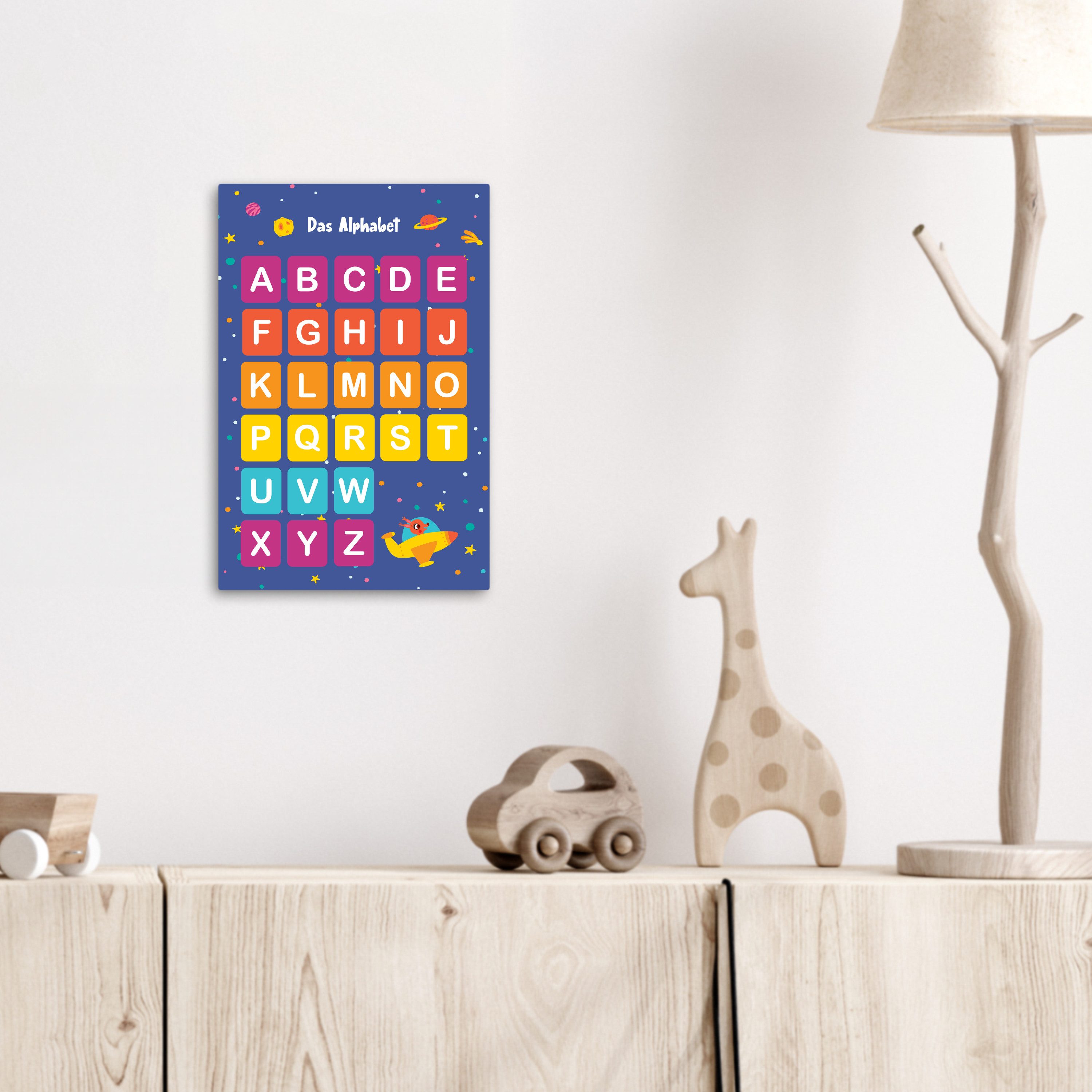 OneMillionCanvasses® Leinwandbild Pädagogisch - Alphabet lernen - Raum - Buchstaben, Fotodruck (1 St), Kinderzimmer Deko, Mädchen und Jungen Bilder 20x30 cm – Bild 3 von 5