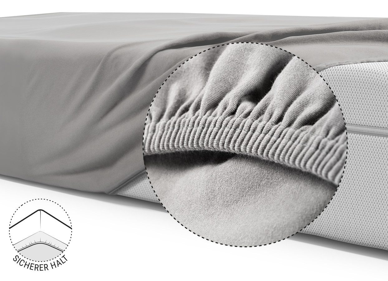 bett1.de Spannbettlaken BODYGUARD Spannbettlaken extra hoch, Gummizug: rundum, für Matratzen bis 32 cm Höhe