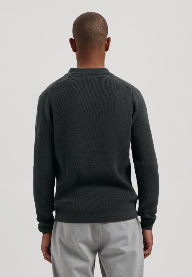 Dstrezzed Langarm-Poloshirt – elegantes Strick-Poloshirt günstig online kaufen